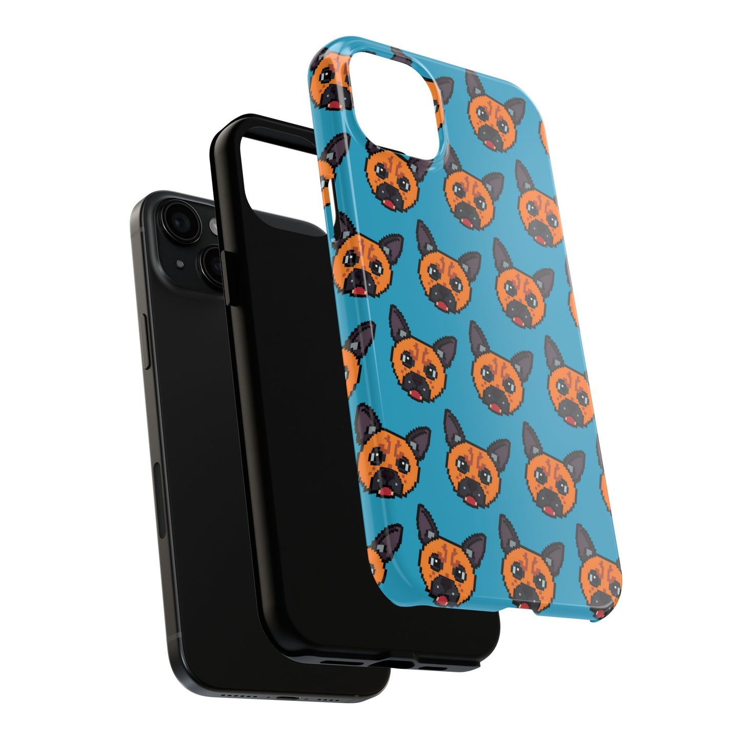 Cute Orange Dog Pixel Art Pattern Tough Phone Case - Fun & Durable Protection - for iPhone