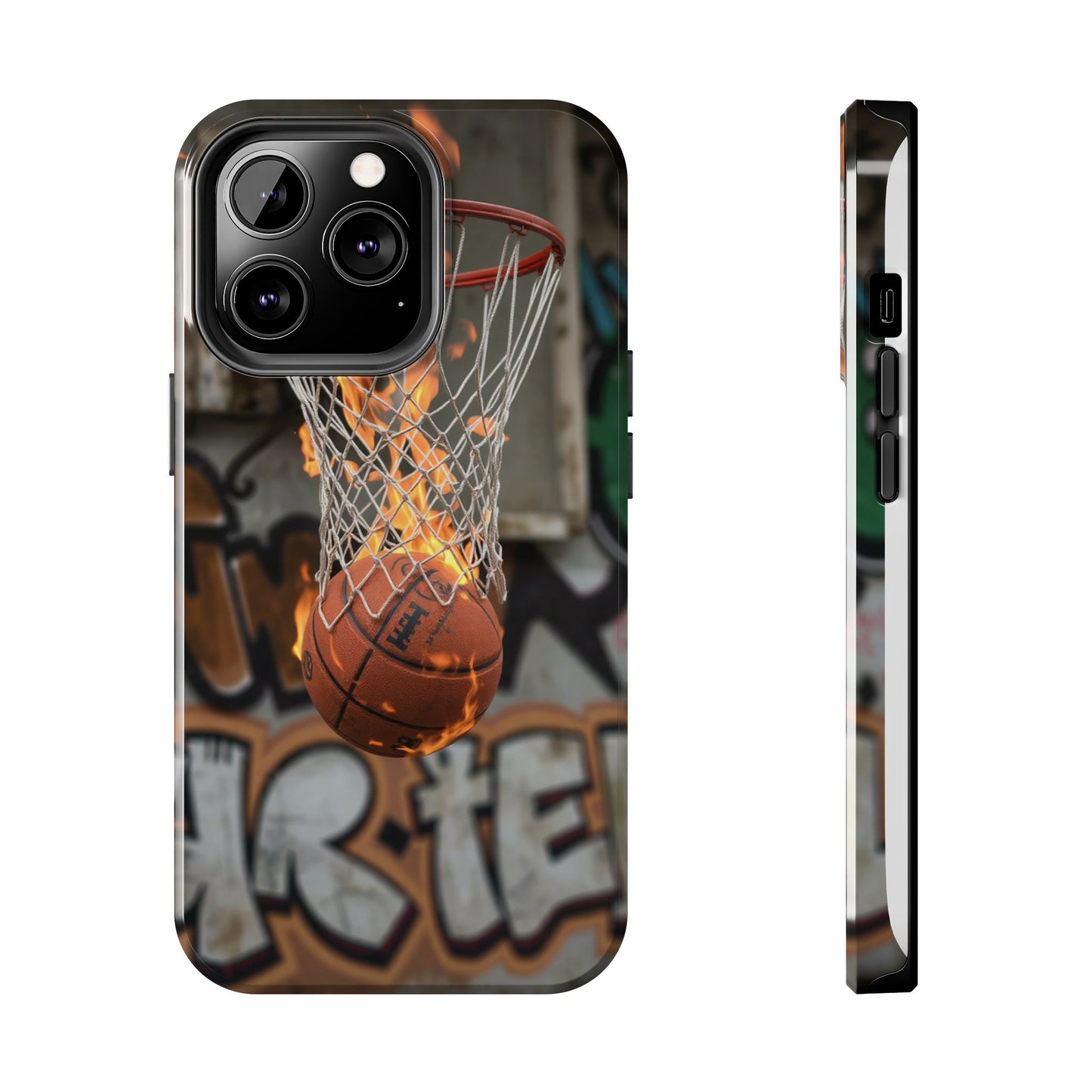 Fire Basketball Tough Phone Case - Durable Sporty Design for Athletes & Fans