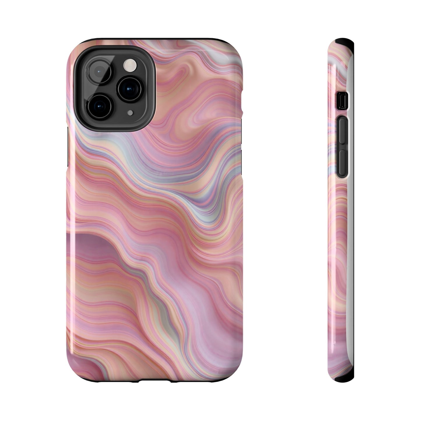 Stylish Tough Phone Cases - Abstract Pink Marble Design