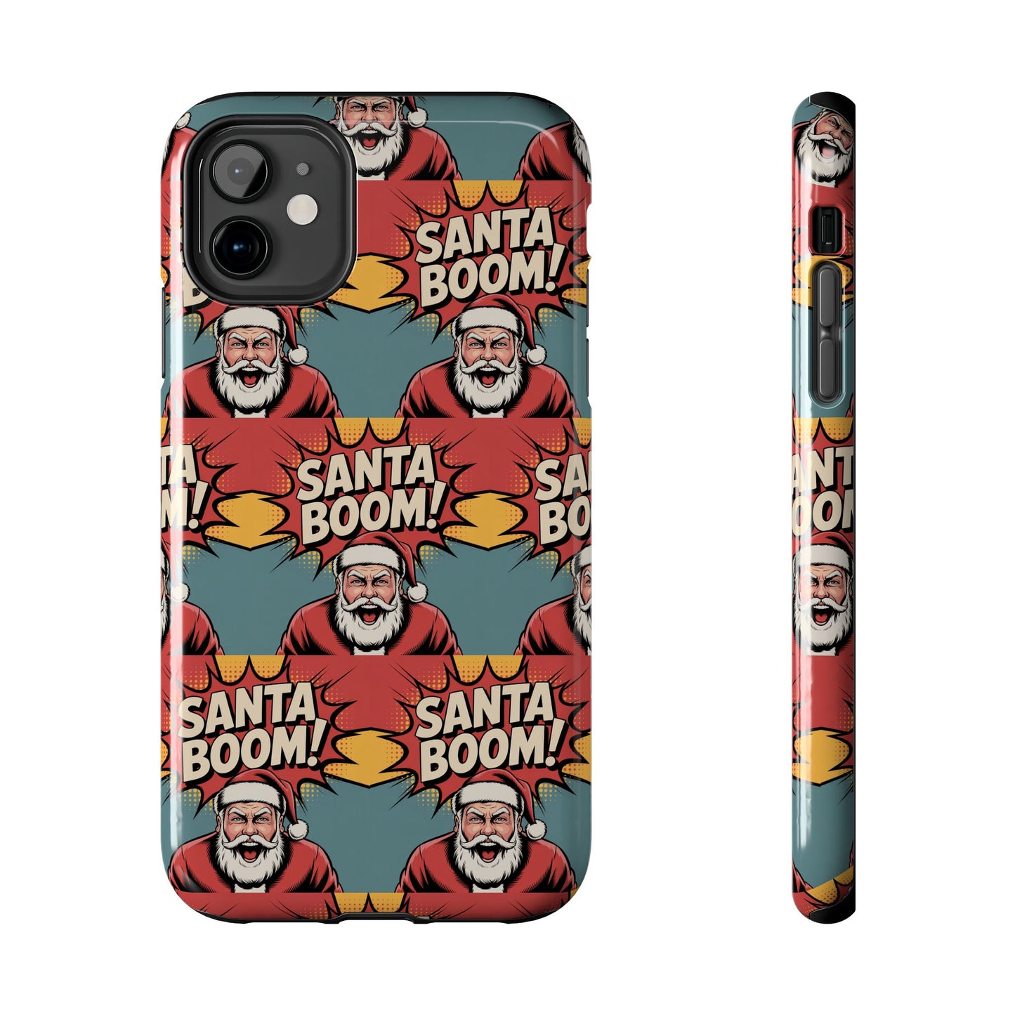 Festive Santa Boom Pattern Tough Phone Case