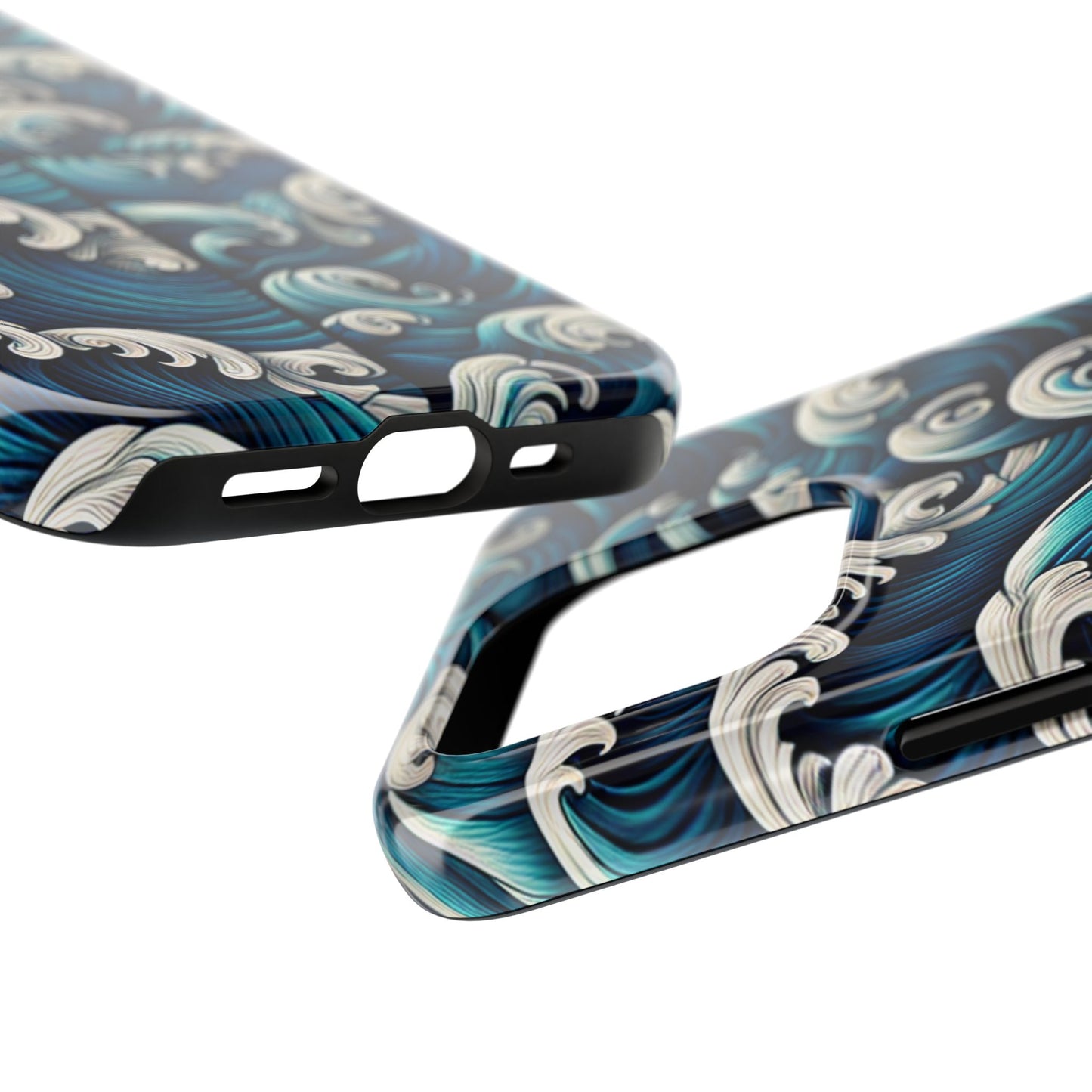 Ocean Waves Tough Phone Case - Durable Protection with Artistic Design - for iPhone