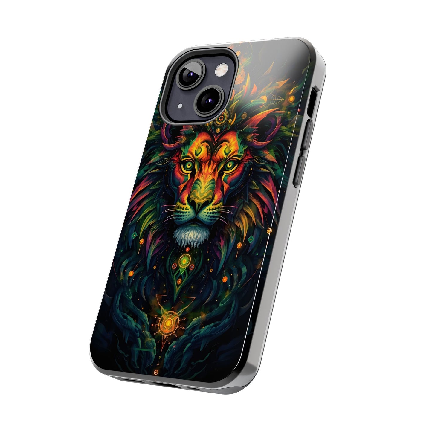 Vibrant Mystical Lion Art Tough Phone Case - Bold Protector for Animal Lovers - for iPhone