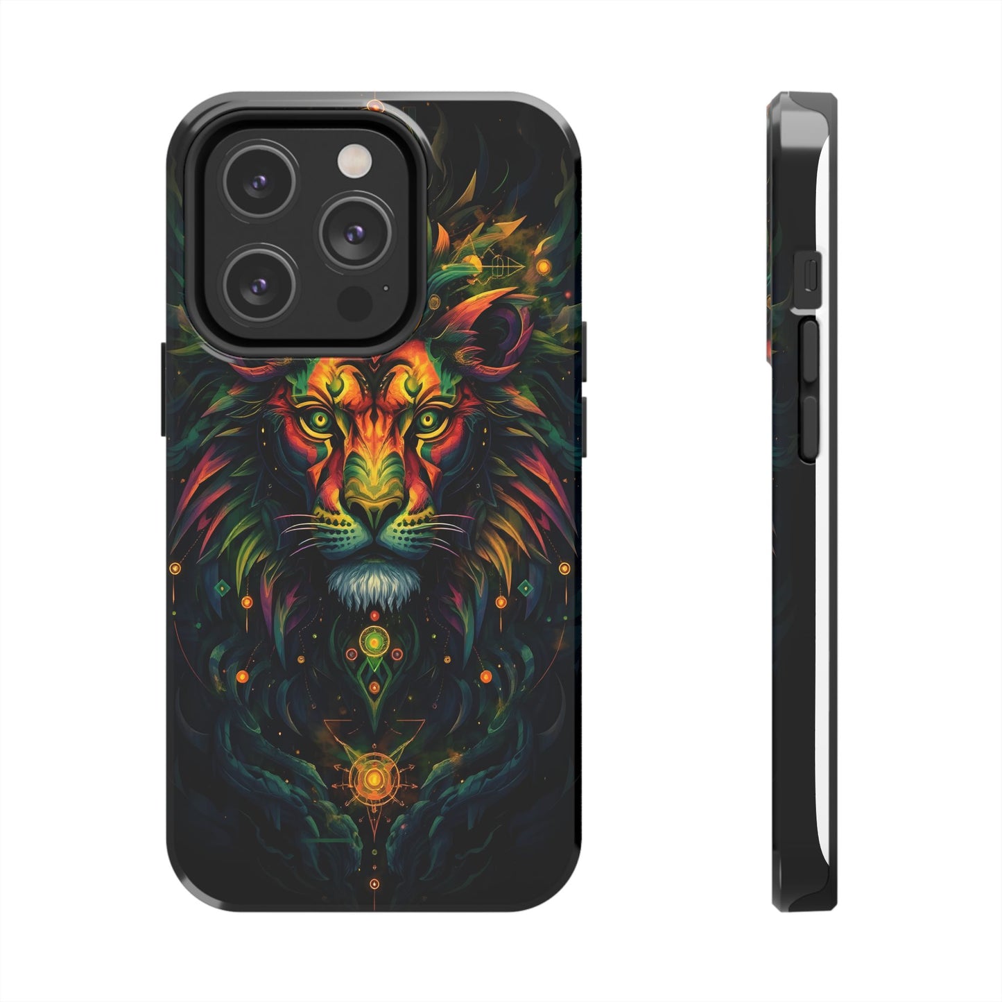 Vibrant Mystical Lion Art Tough Phone Case - Bold Protector for Animal Lovers - for iPhone