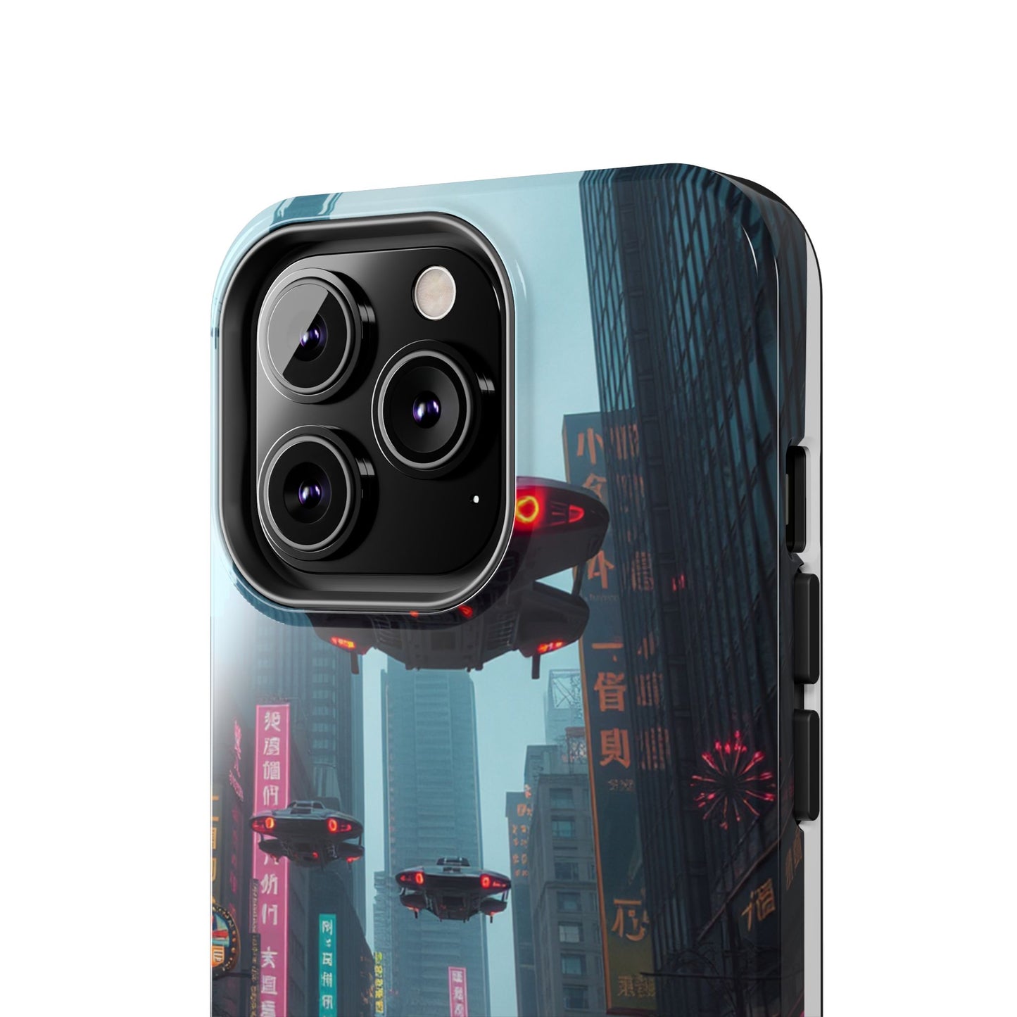 Futuristic City Tough Phone Case - Sci-Fi Design for Urban Explorers