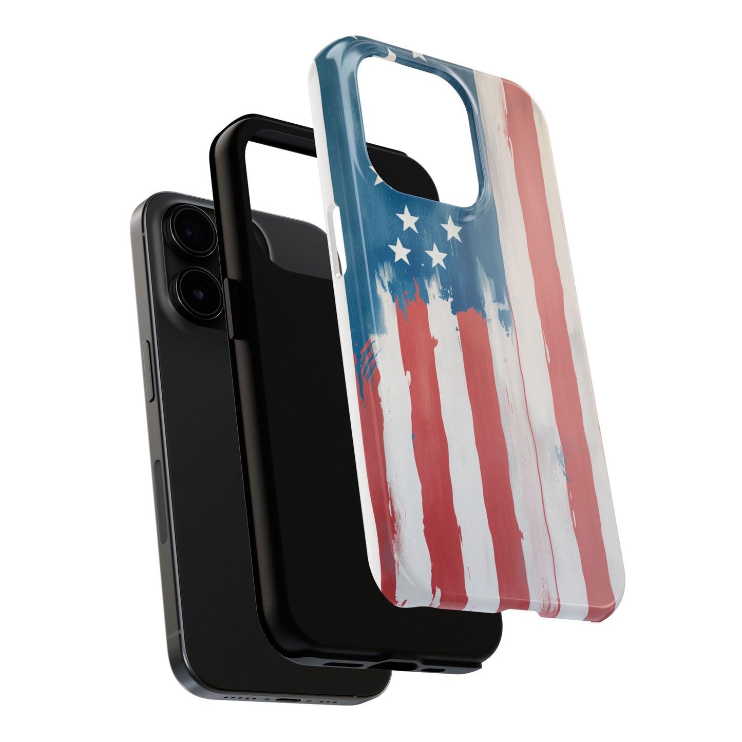 Patriotic Tough Phone Cases - Abstract USA Flag Design for Durable Protection - for iPhone