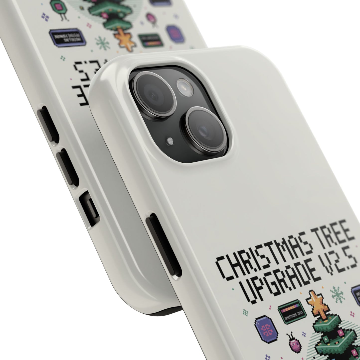 Christmas Tree Upgrade Tough iPhone Case - Pixel Art Design