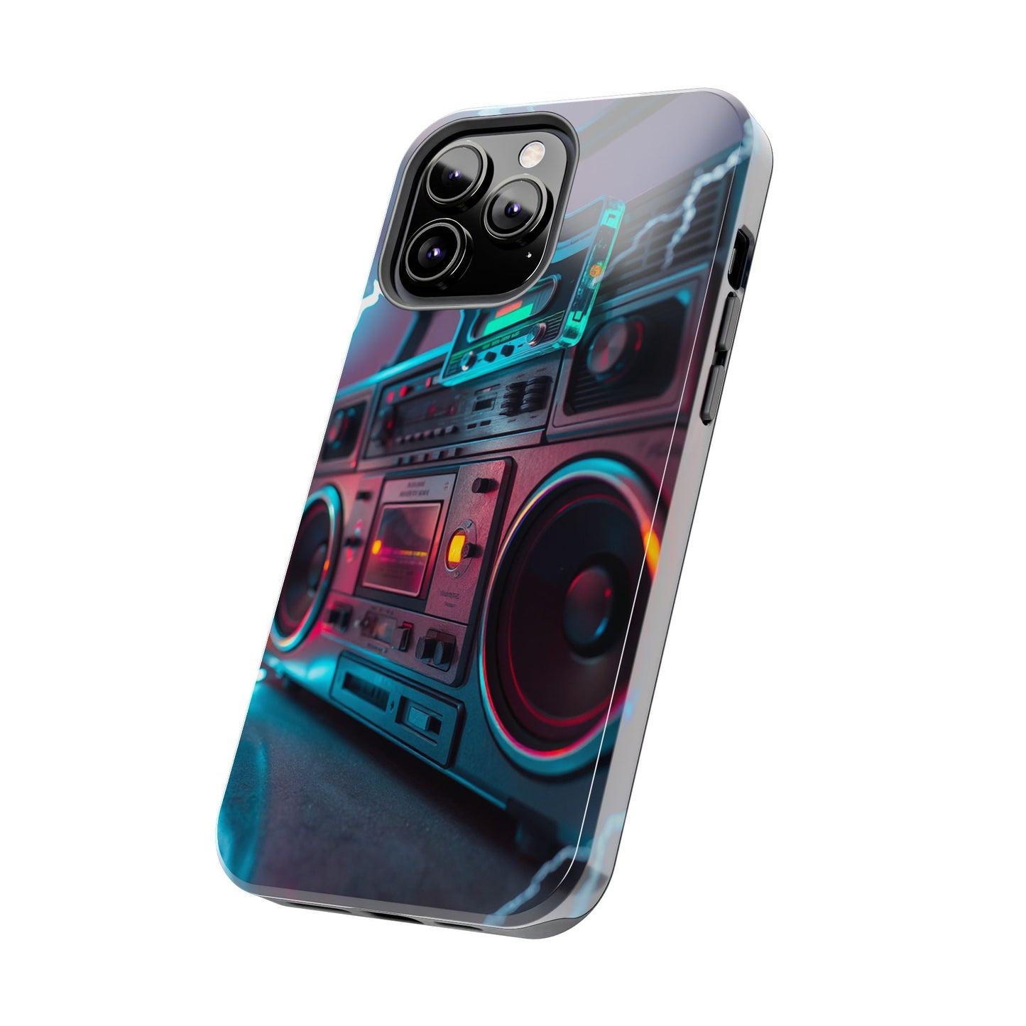 Retro Boombox Tough Phone Case – Vibrant Protection for Music Lovers