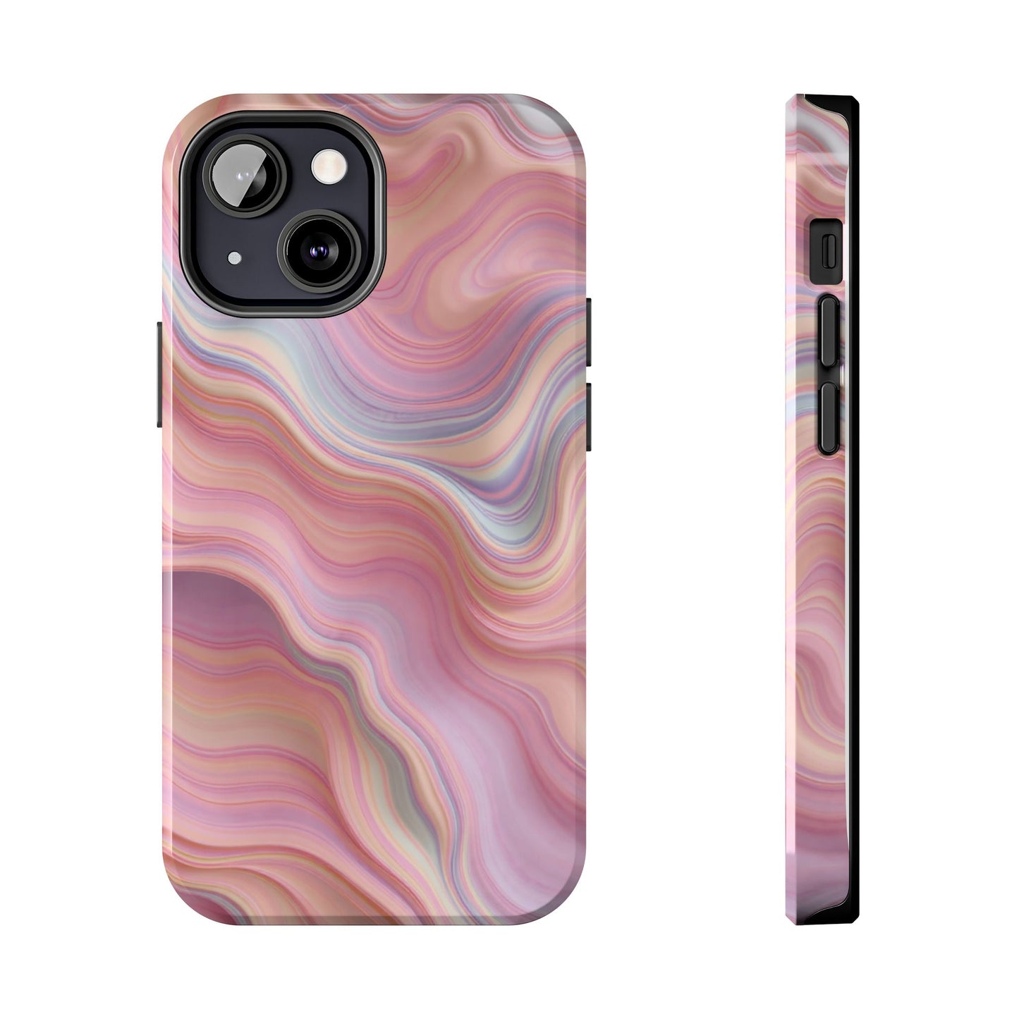 Stylish Tough Phone Cases - Abstract Pink Marble Design
