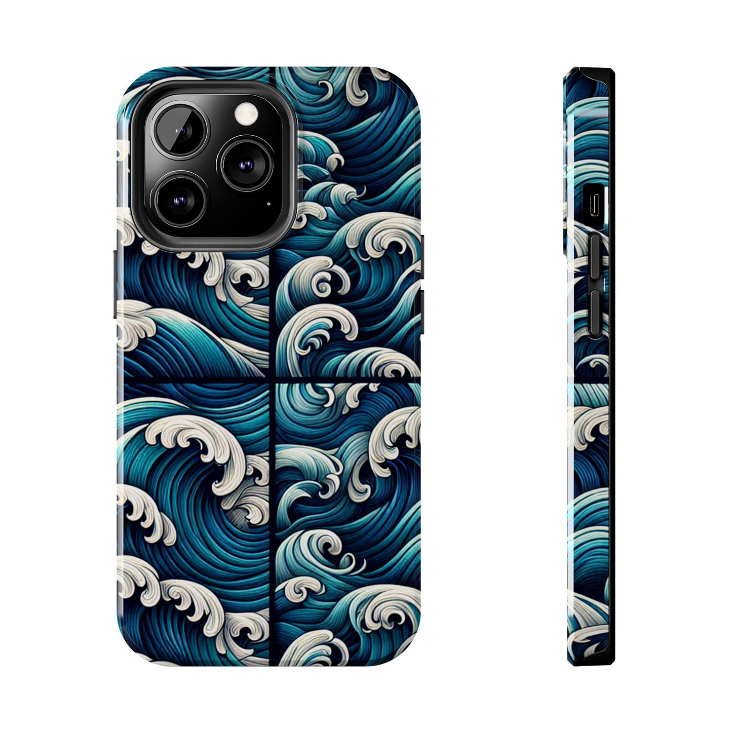 Ocean Waves Tough Phone Case - Durable Protection with Artistic Design - for iPhone