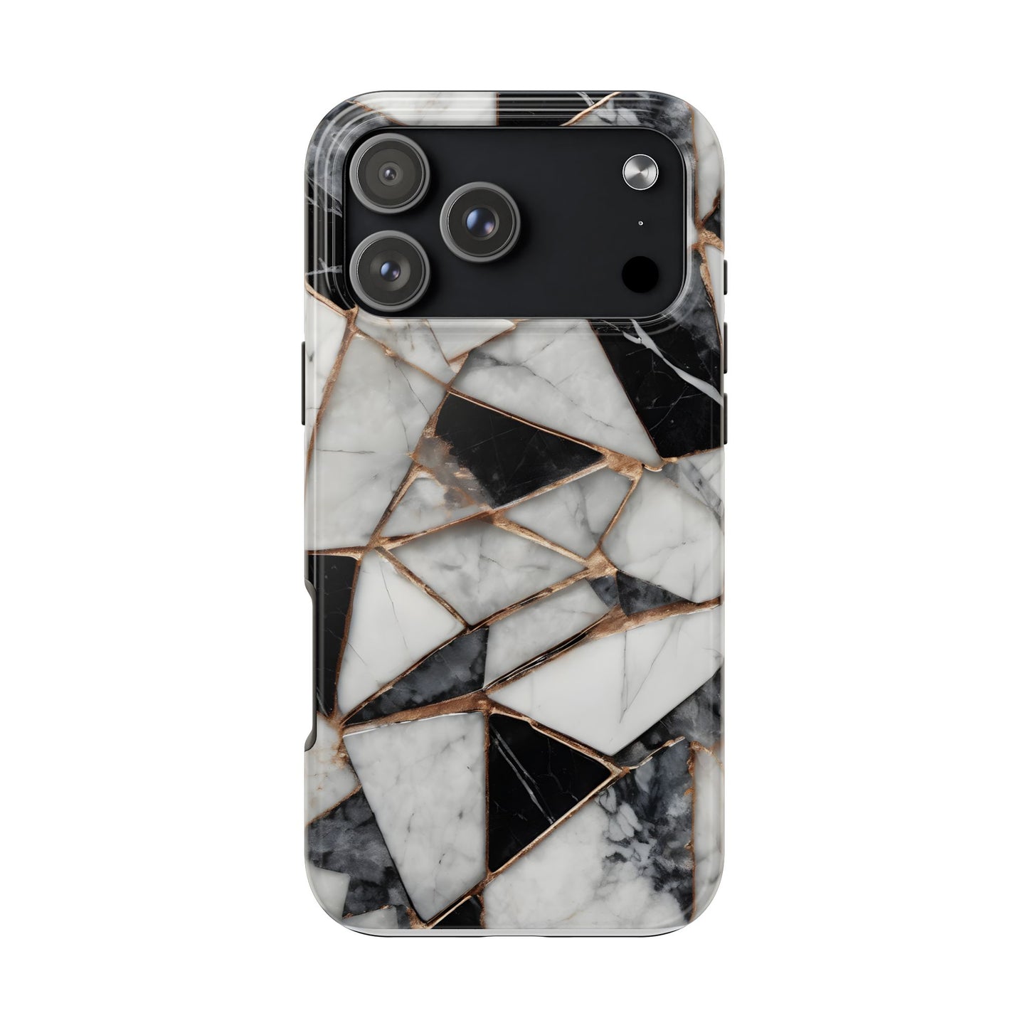 Elegant Marble Tough Phone Case - Stylish Protection for iPhone