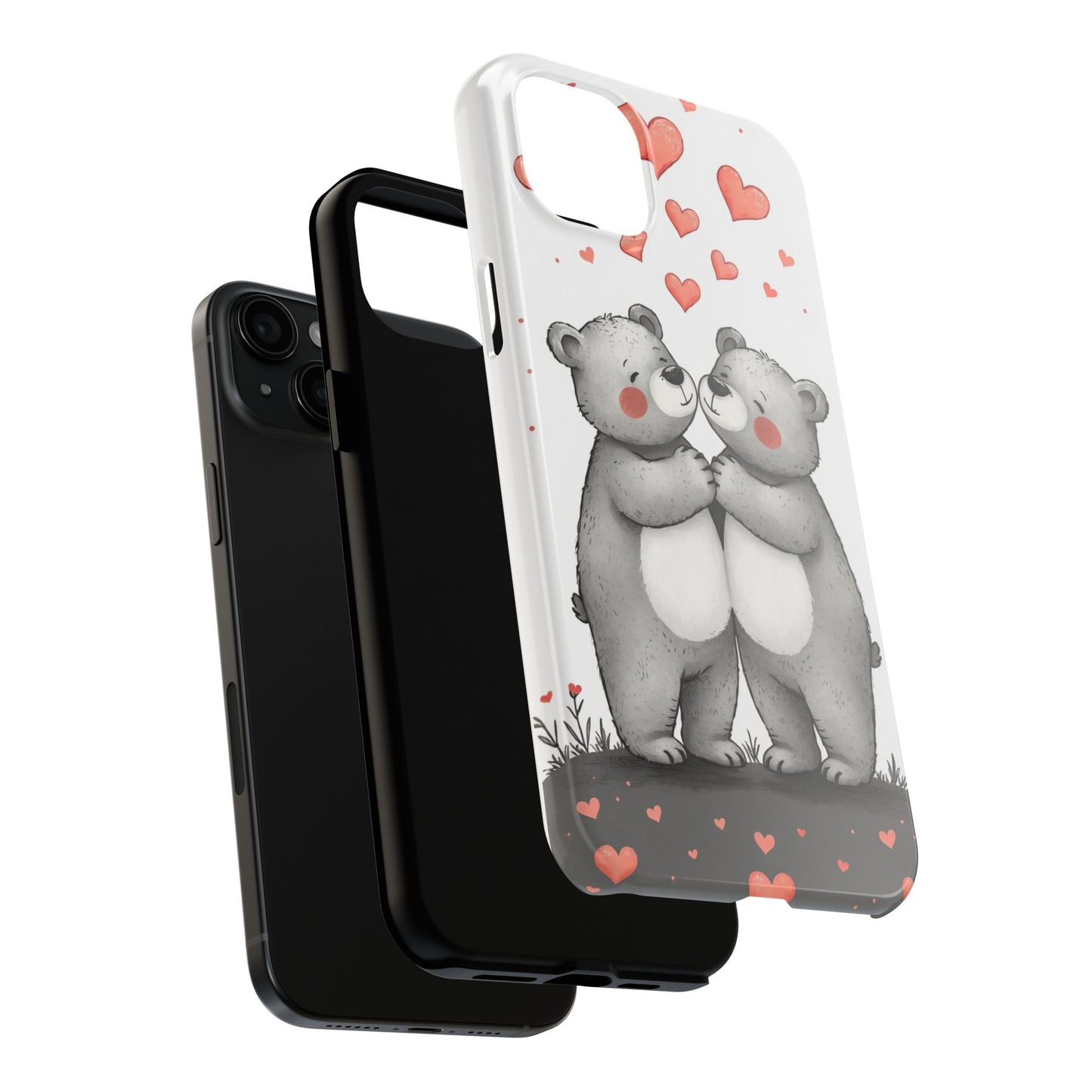 Cute Bear Love Tough Phone Case - Perfect for Valentine's Day & Couples
