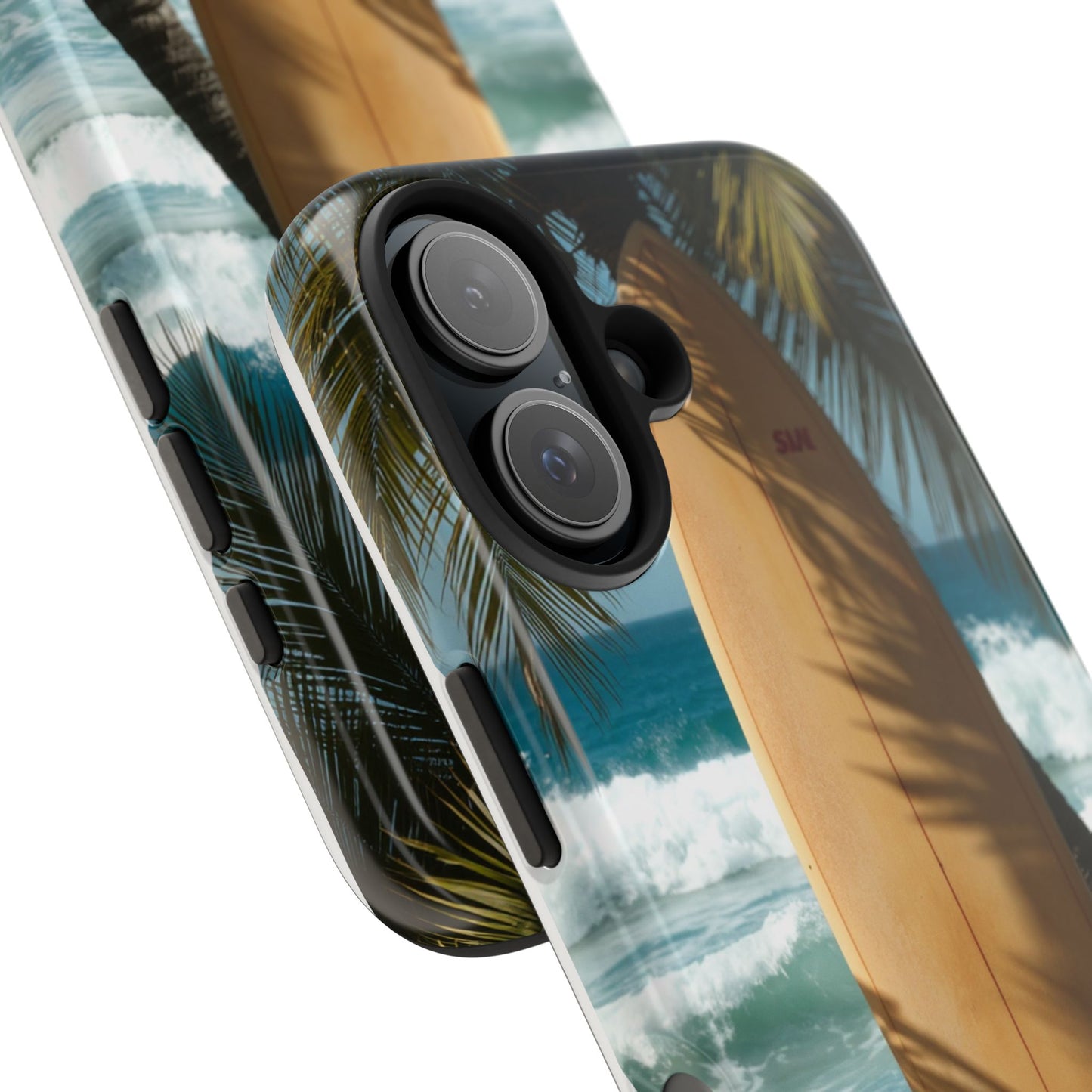 Tough Surfing Phone Case - Beach Vibes with Palm Trees & Surfboard