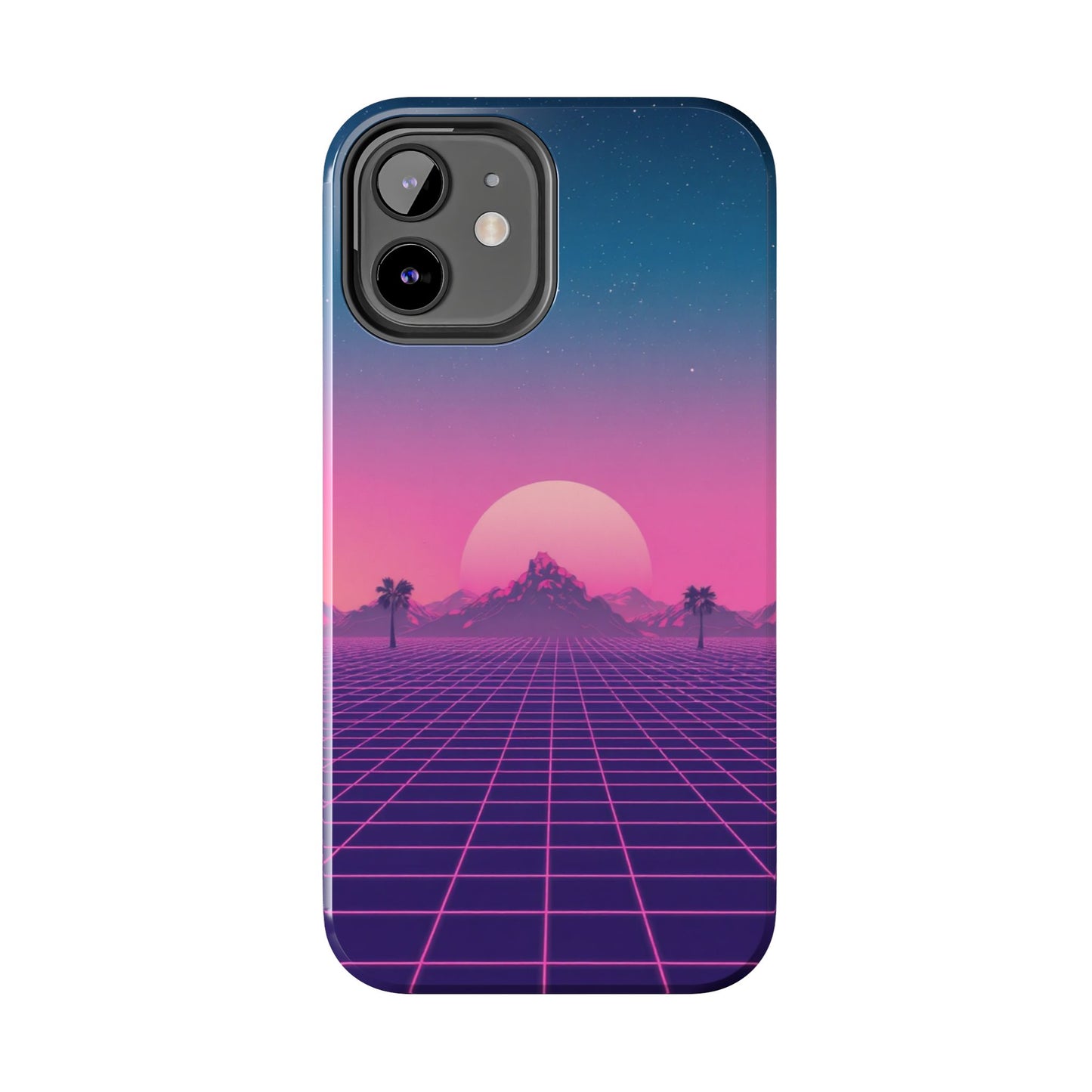Retro Aesthetic Tough Phone Case - Vibrant Sunset Design