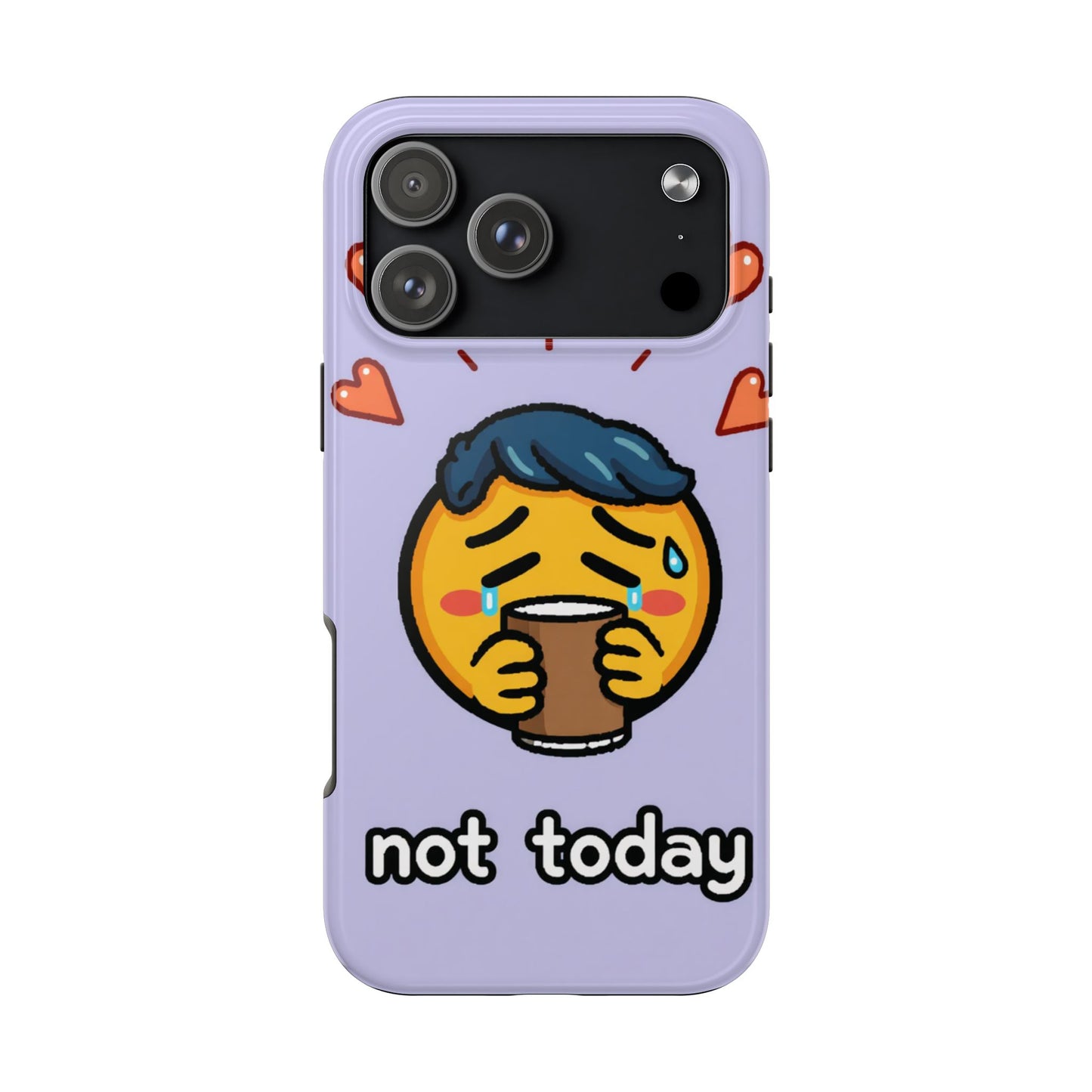 Cute Tough Phone Case - 'Not Today' Emoji Design