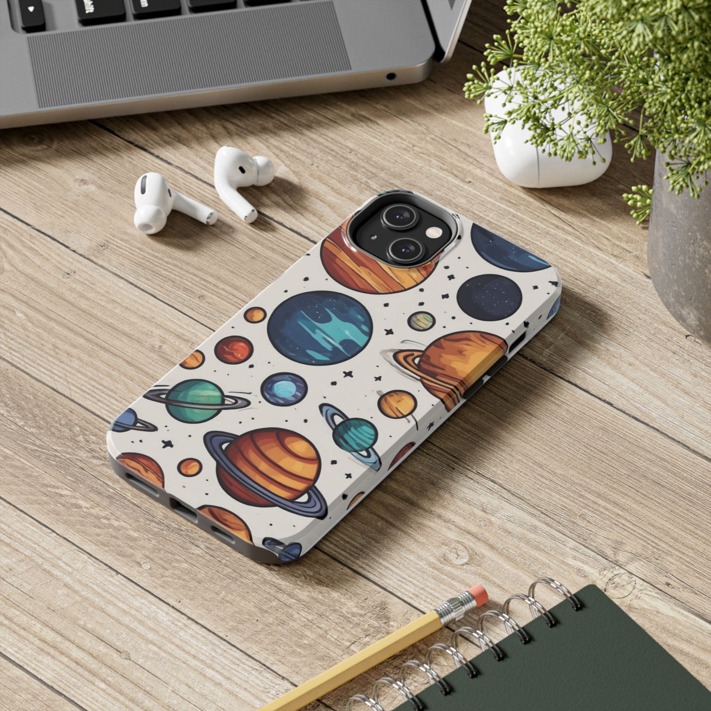 Cosmic Galaxy Tough Phone Case - Planetary Cartoon Design - for iPhone