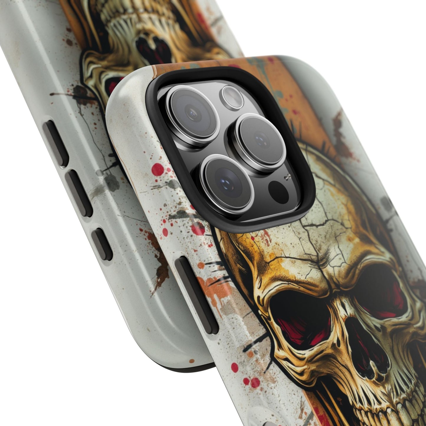 Edgy Skull Tough Phone Case - Durable Protection for Skateboard Enthusiasts