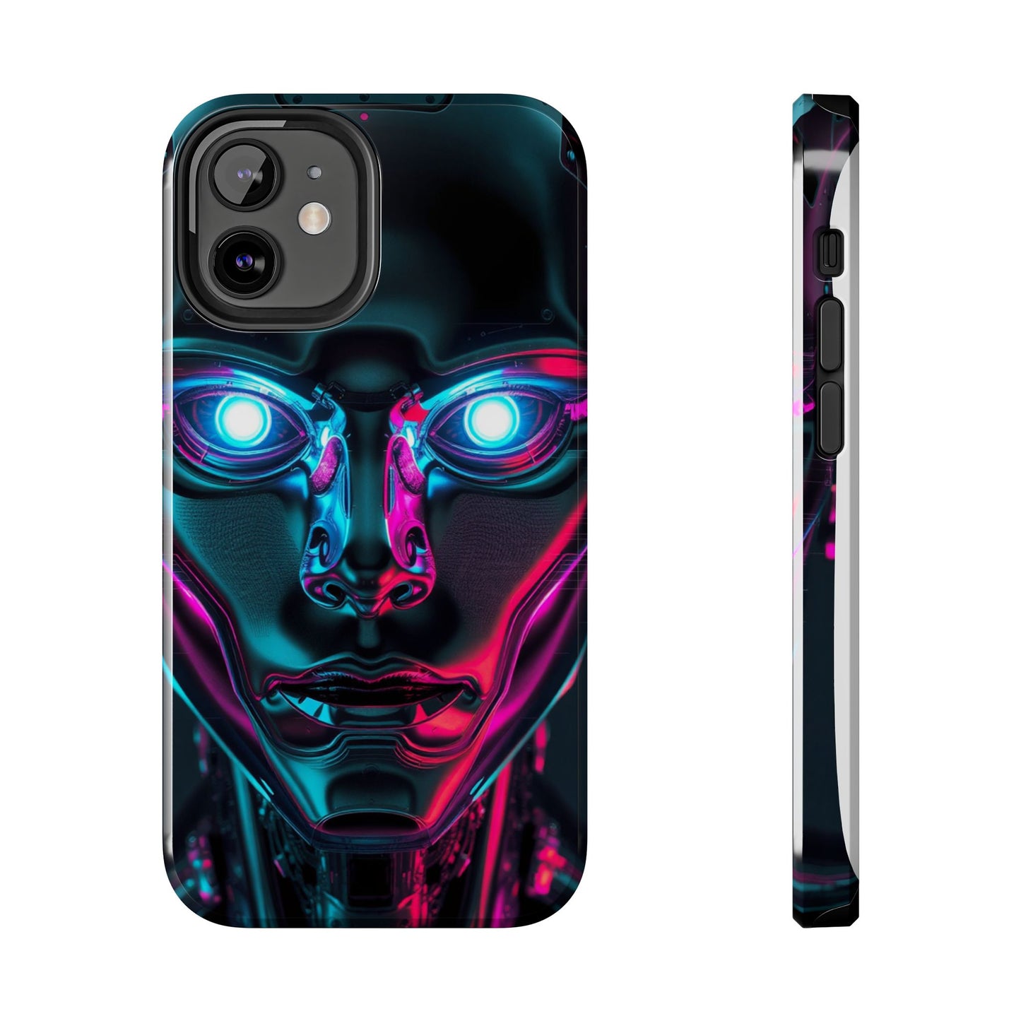 Futuristic Phone Case, Tough Phone Cover, Cyberpunk Style, Robot Design, Gift for Tech Lovers, Unique Phone Accessories