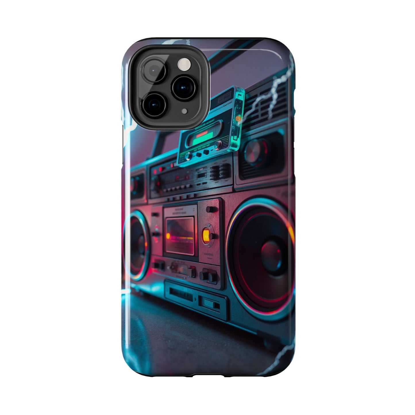 Retro Boombox Tough Phone Case – Vibrant Protection for Music Lovers