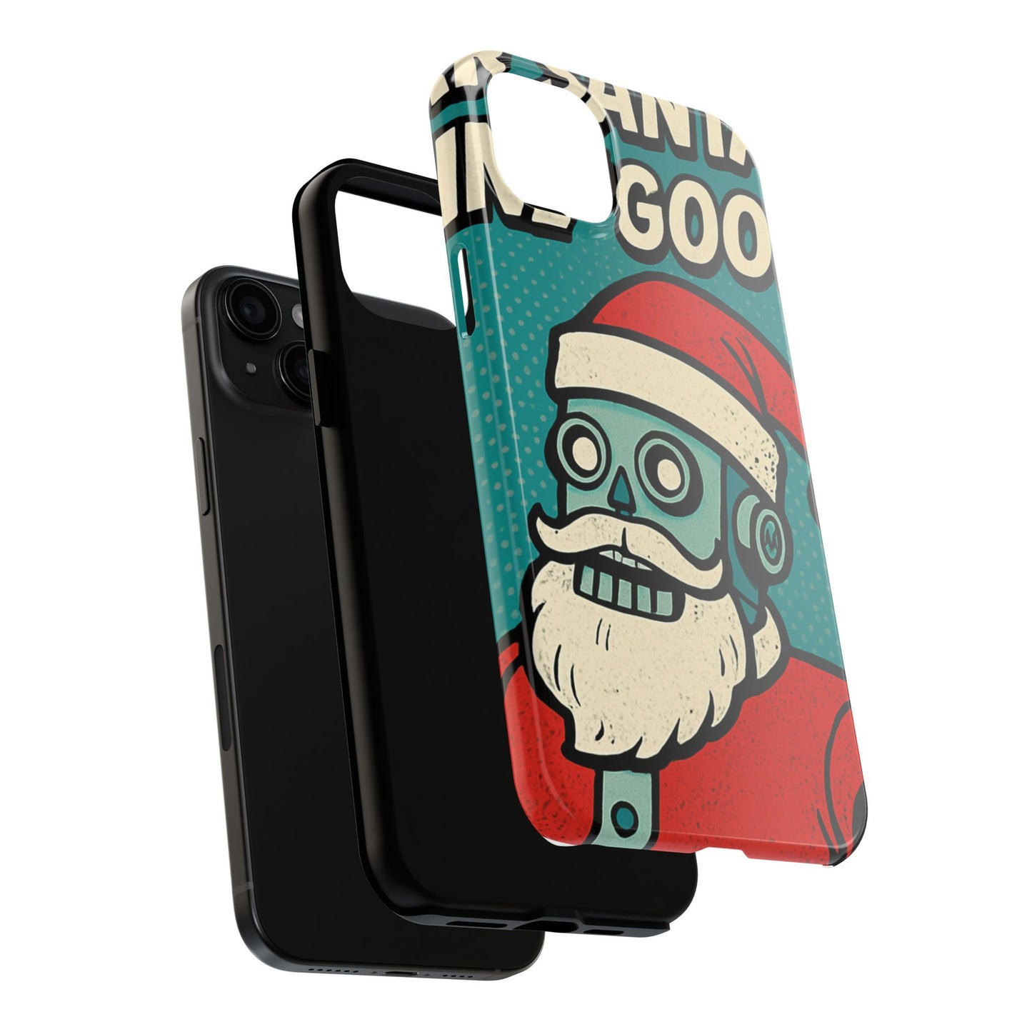 Santa Robot Phone Case - Durable Tough Design for Holidays