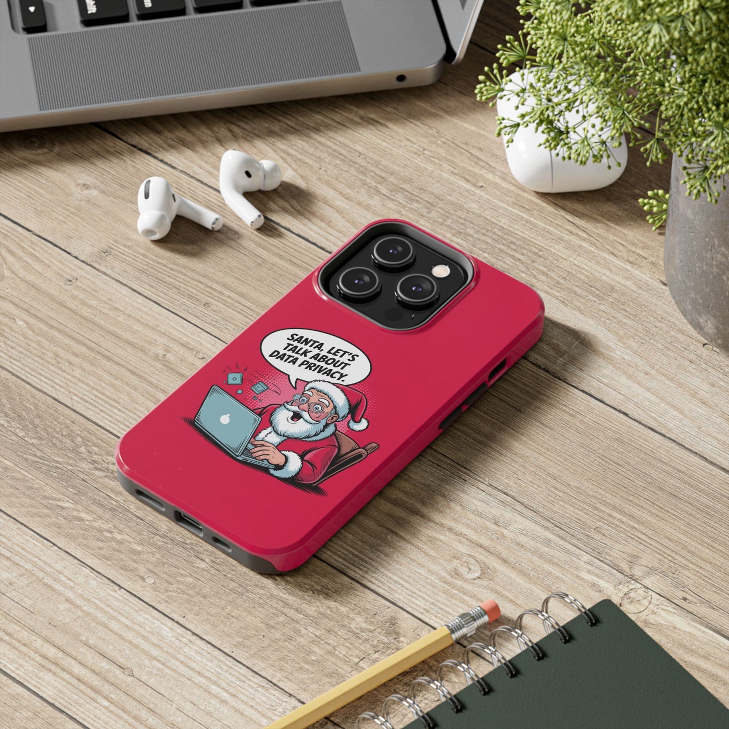 Santa Data Privacy Design Tough iPhone Case for Christmas