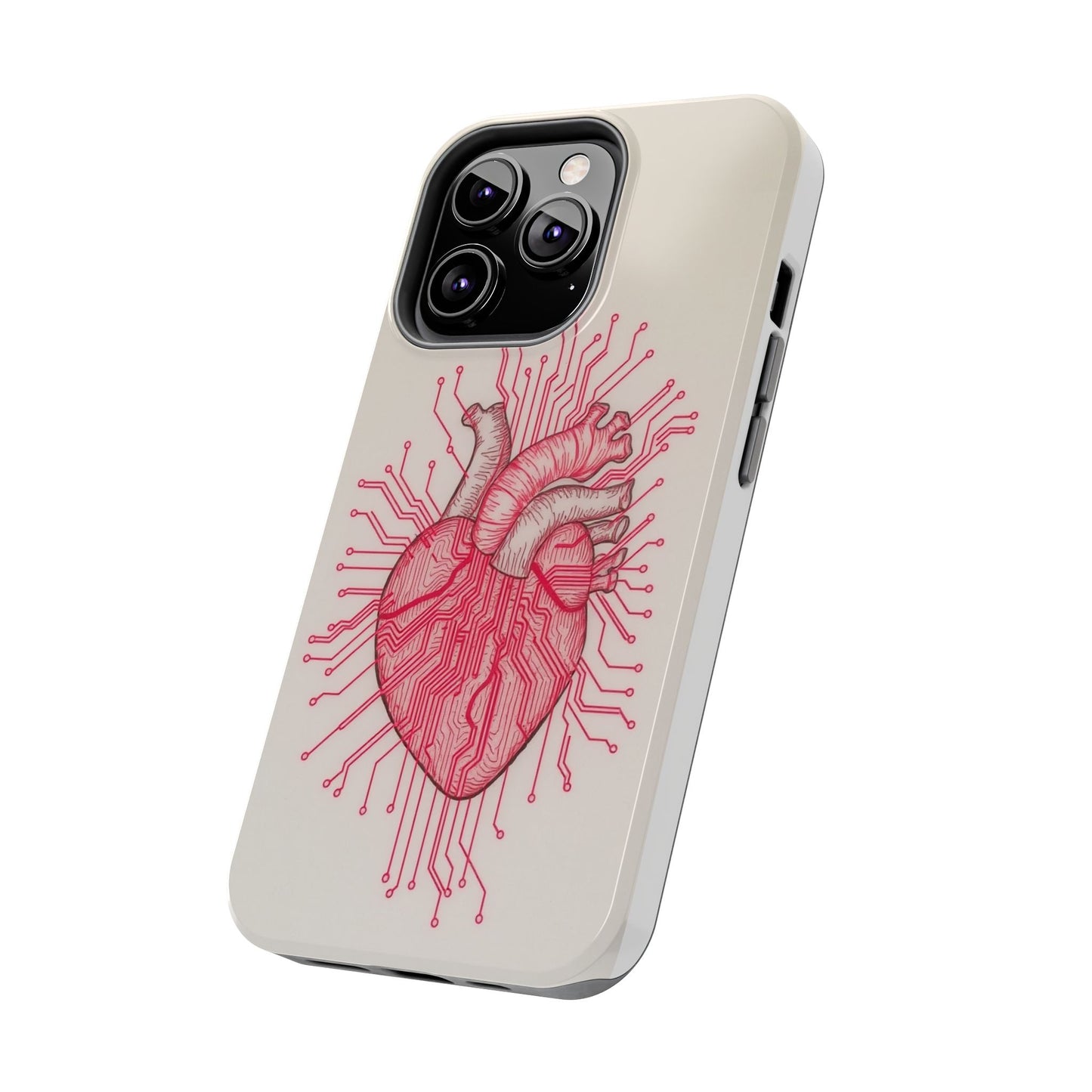 Heart Circuit Tough Phone Case – Unique Tech-Inspired Design for Tech Lovers