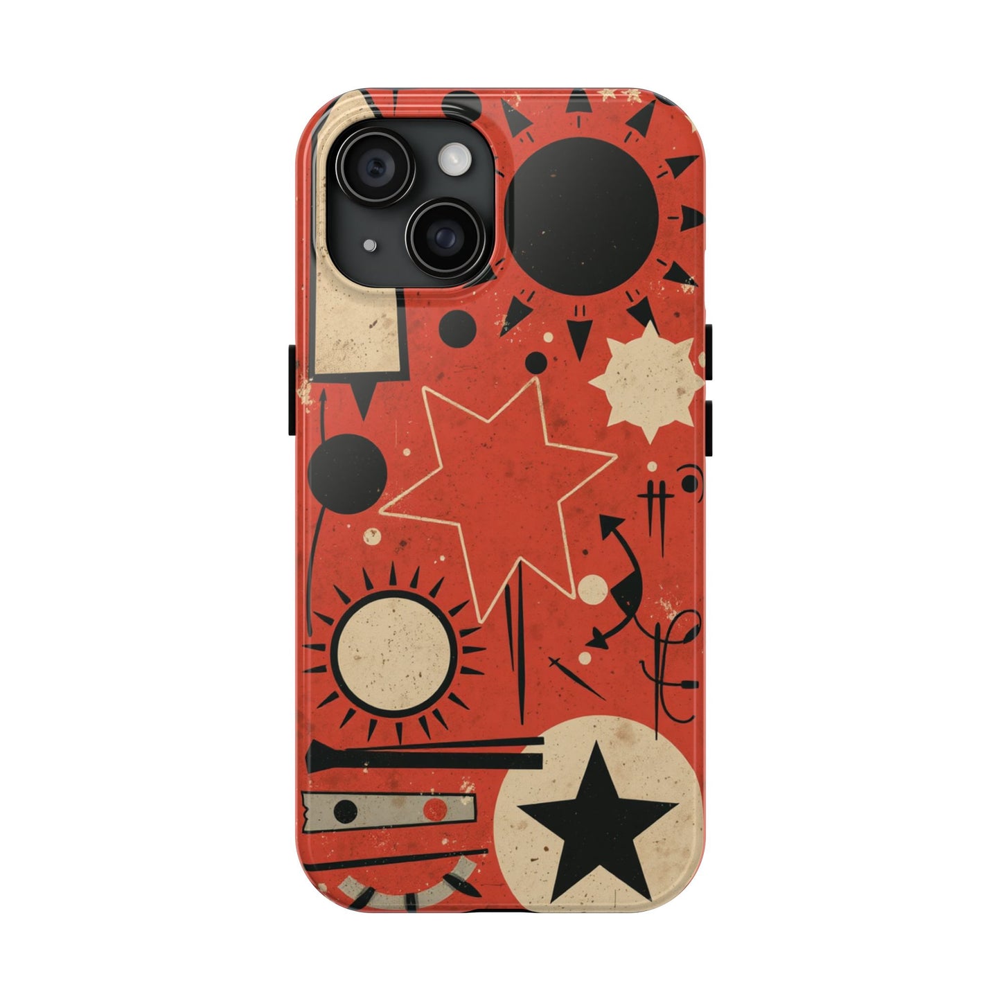 Retro Bold Tough Phone Case - Unique Geometric Design - for iPhone