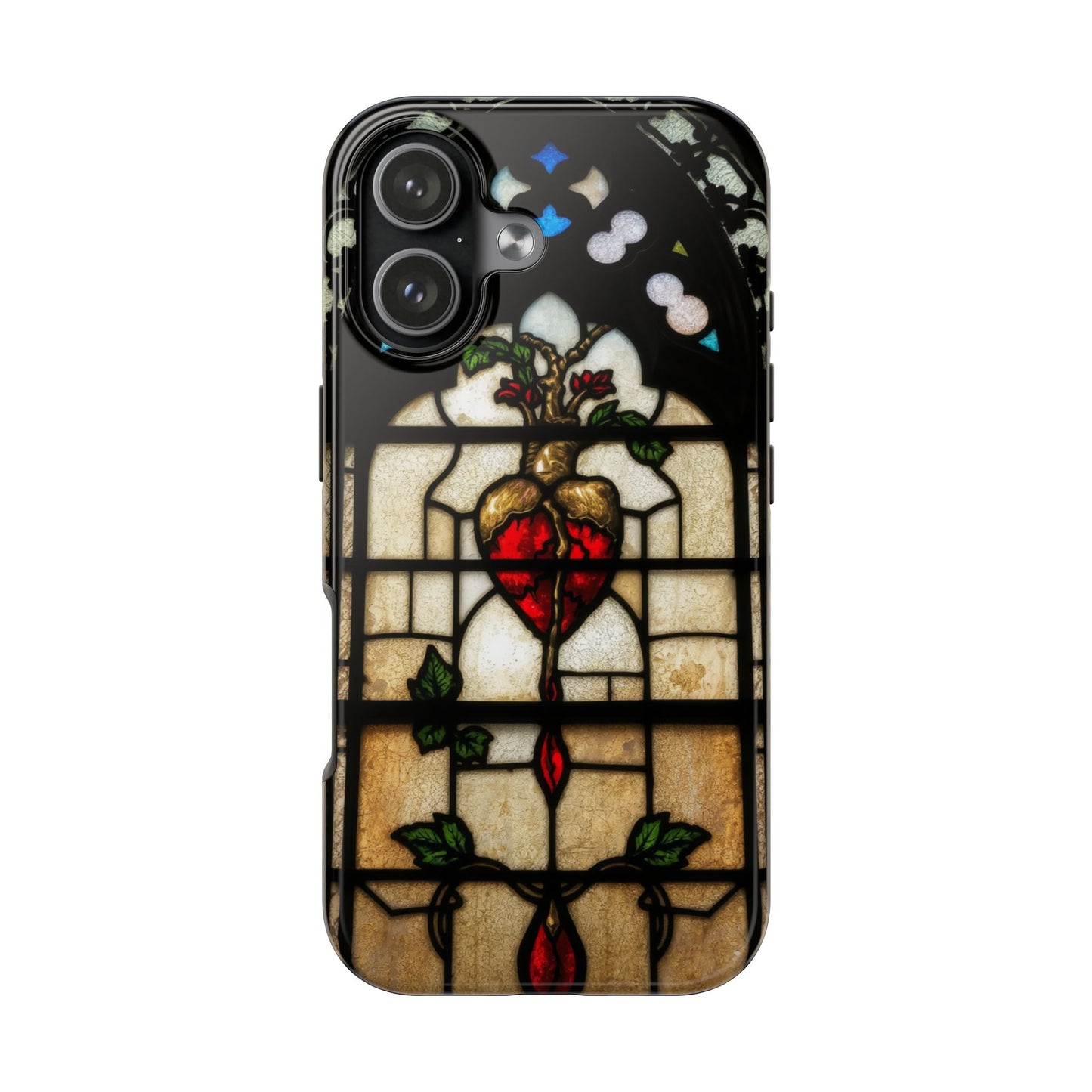 Stained Glass Heart Tough Phone Case - Unique Design for Protection & Style
