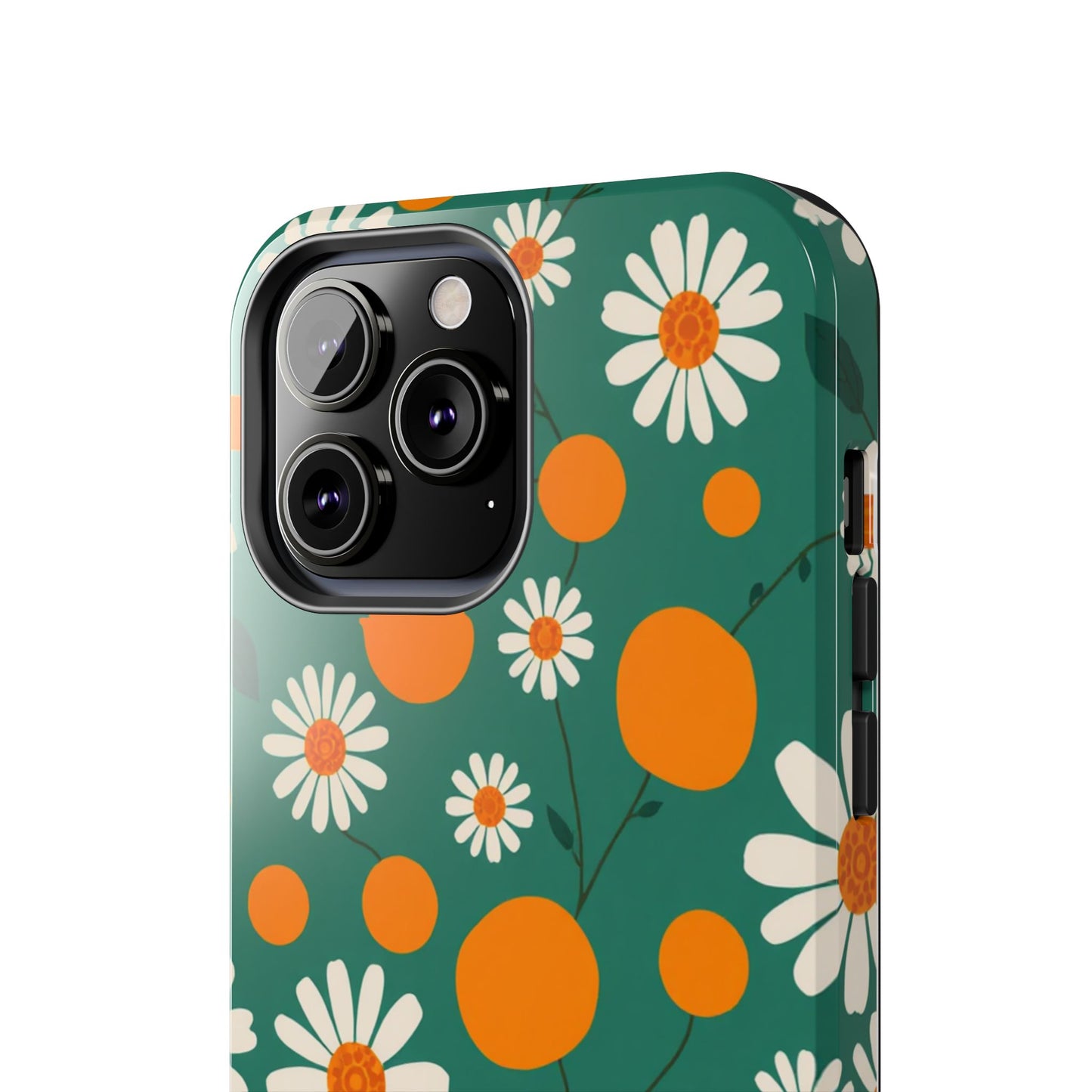 Floral Tough Phone Case - Daisy & Orange Design