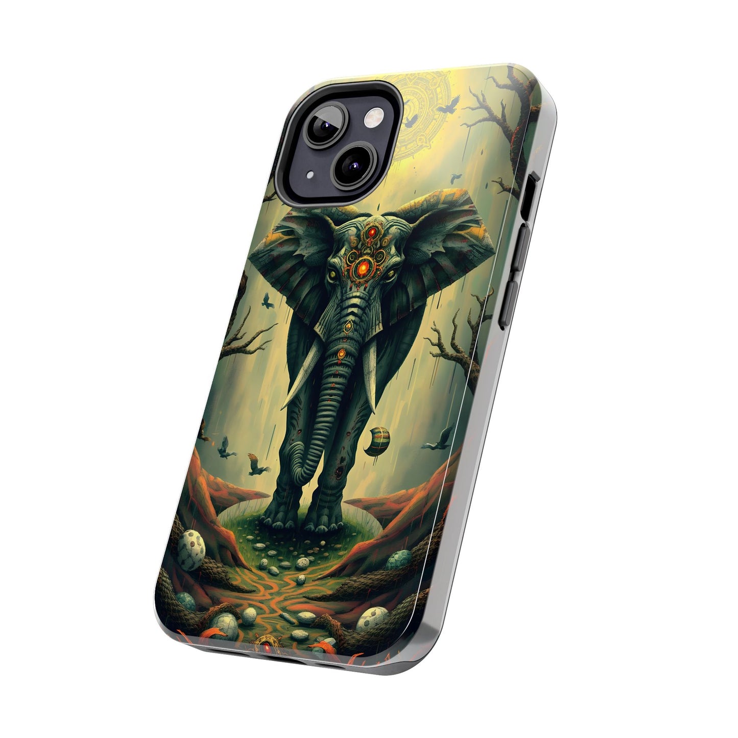 Mystical Forest Elephant Tough Phone Case | Vibrant Design for Nature Lovers - for iPhone