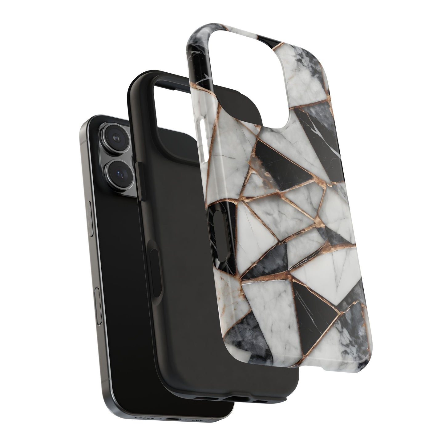 Elegant Marble Tough Phone Case - Stylish Protection for iPhone