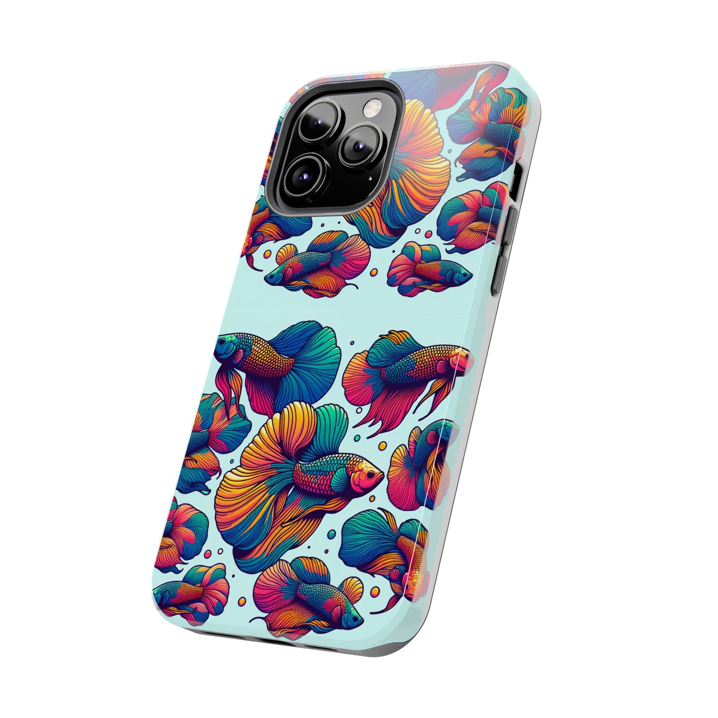 Colorful Fish Pattern Tough Phone Case - Aquatic Lovers - for iPhone