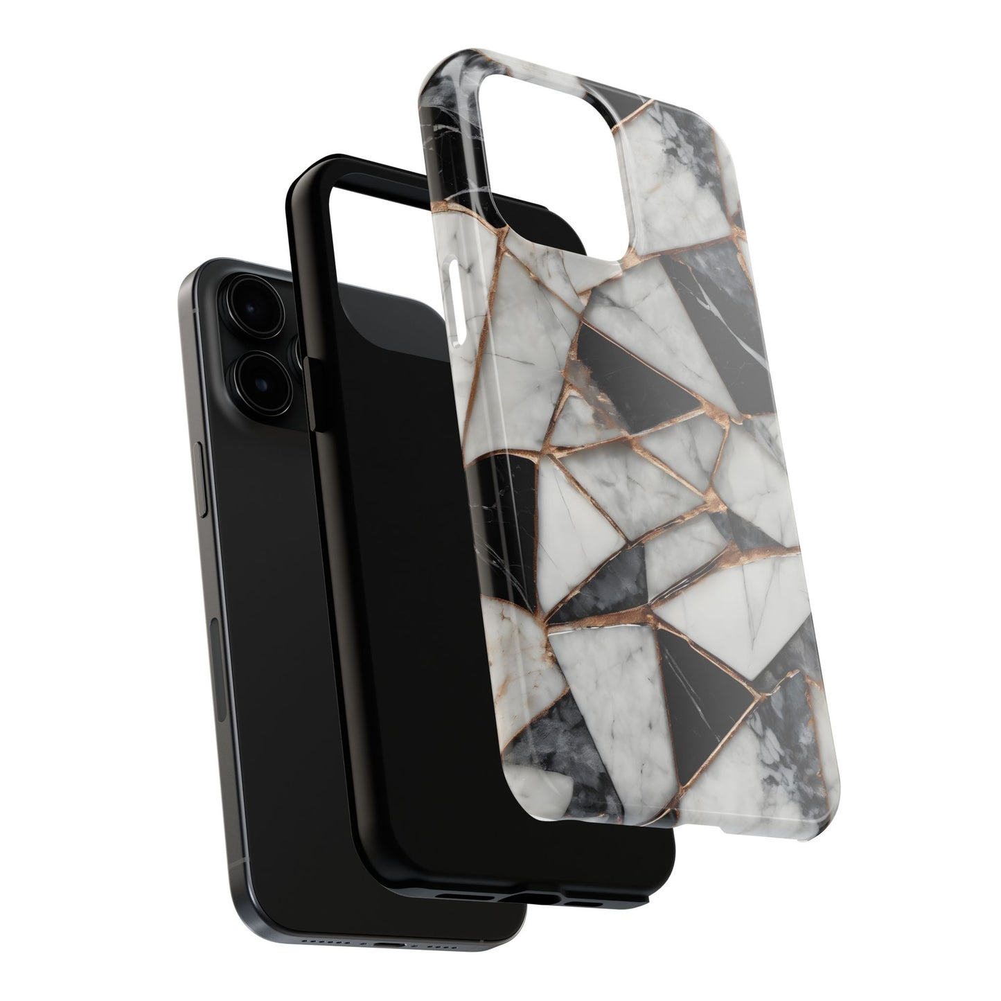Elegant Marble Tough Phone Case - Stylish Protection for iPhone