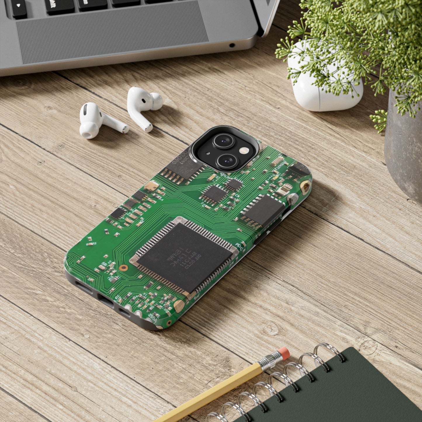 Circuit Board Tough Phone Case - Durable Tech Design
