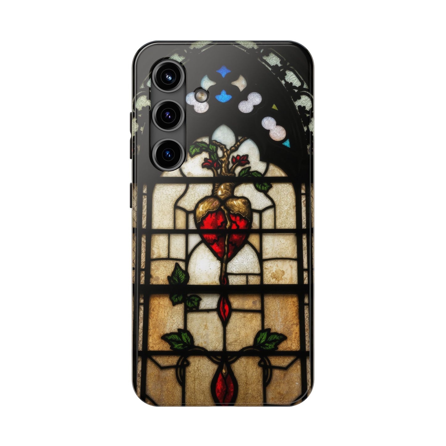 Stained Glass Heart Tough Phone Case - Unique Design for Protection & Style
