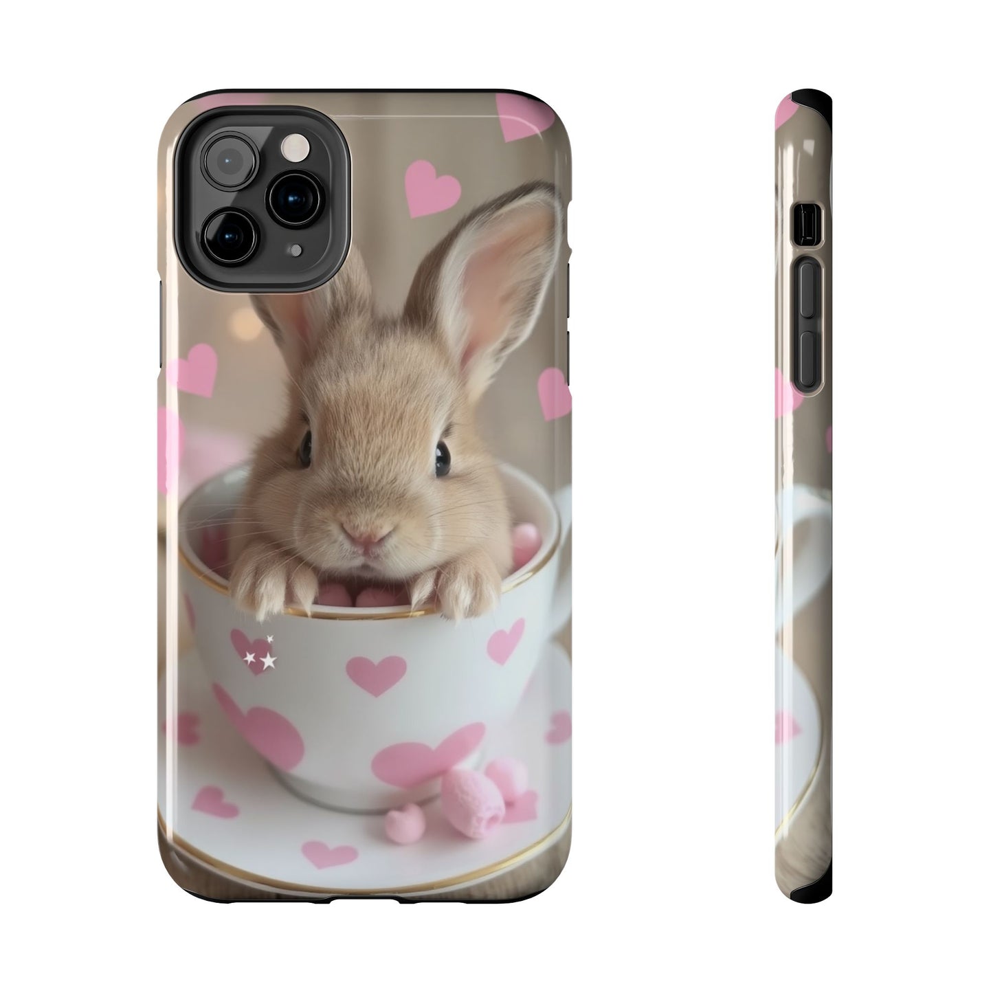 Adorable Bunny Phone Case with Heart Design - Cute Gift for Animal Lovers