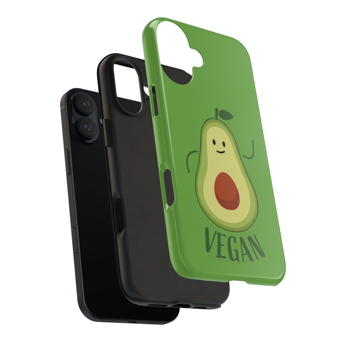 Vegan Avocado Tough Phone Case - Cute & Durable Phone Cover - for iPhone