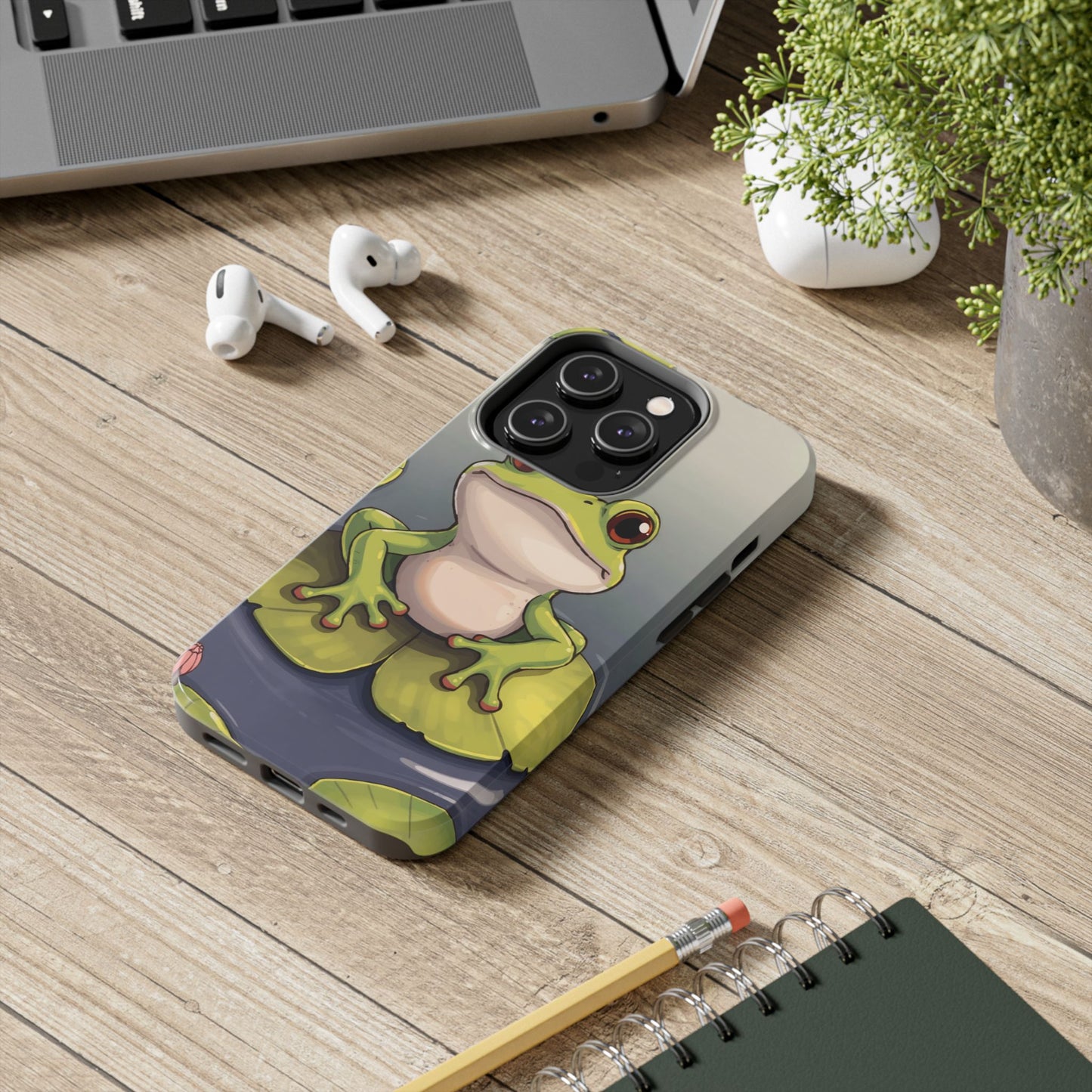 Cute Frog Tough Phone Case - Durable Protection with Nature Vibe
