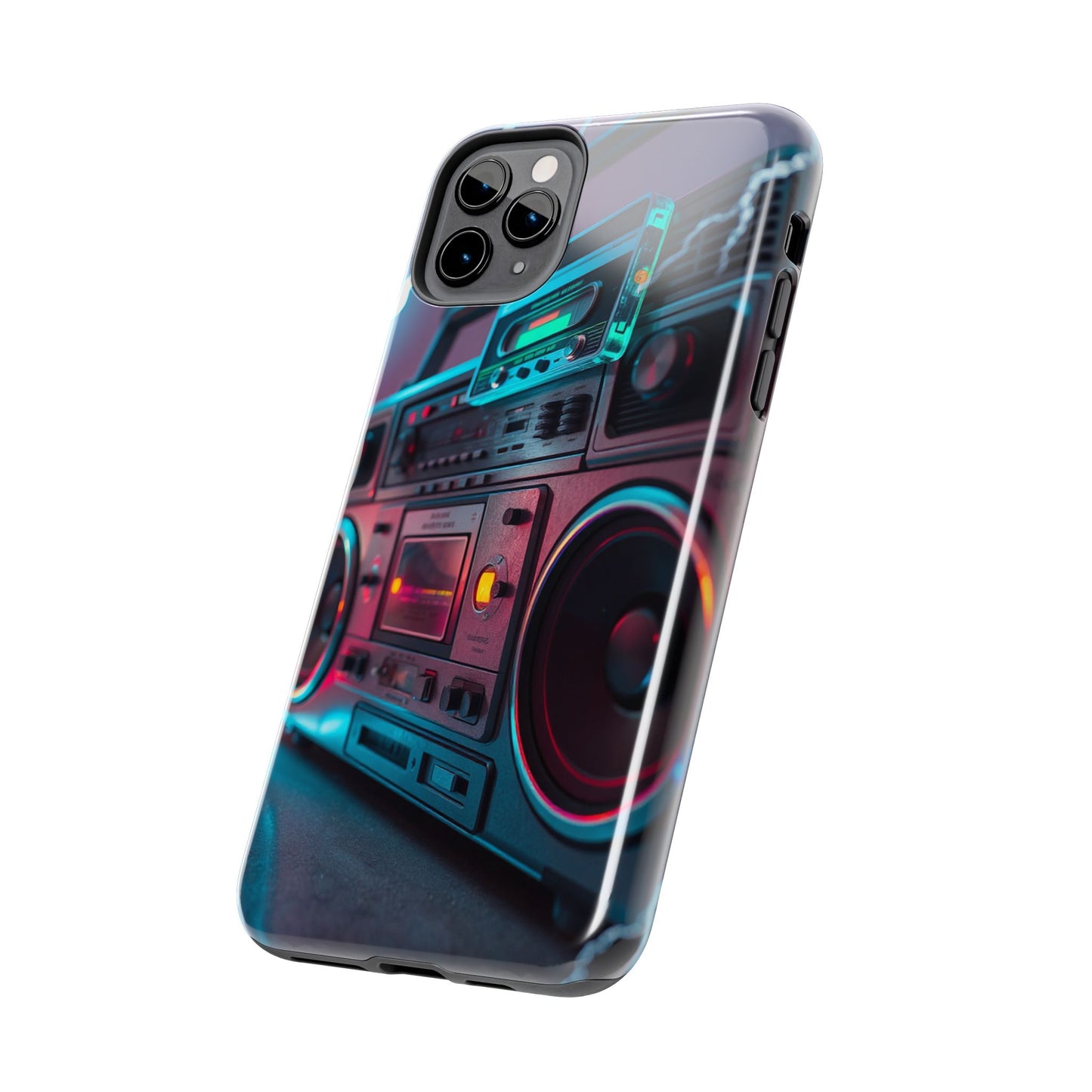 Retro Boombox Tough Phone Case – Vibrant Protection for Music Lovers
