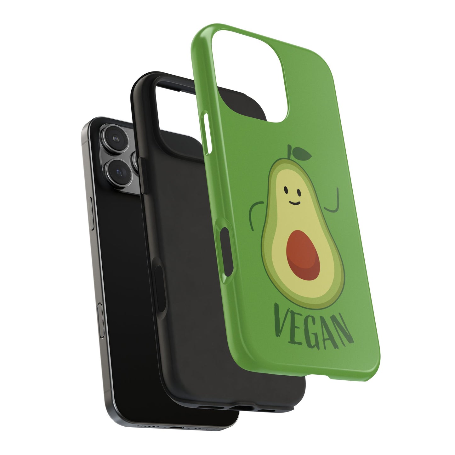 Vegan Avocado Tough Phone Case - Cute & Durable Phone Cover - for iPhone