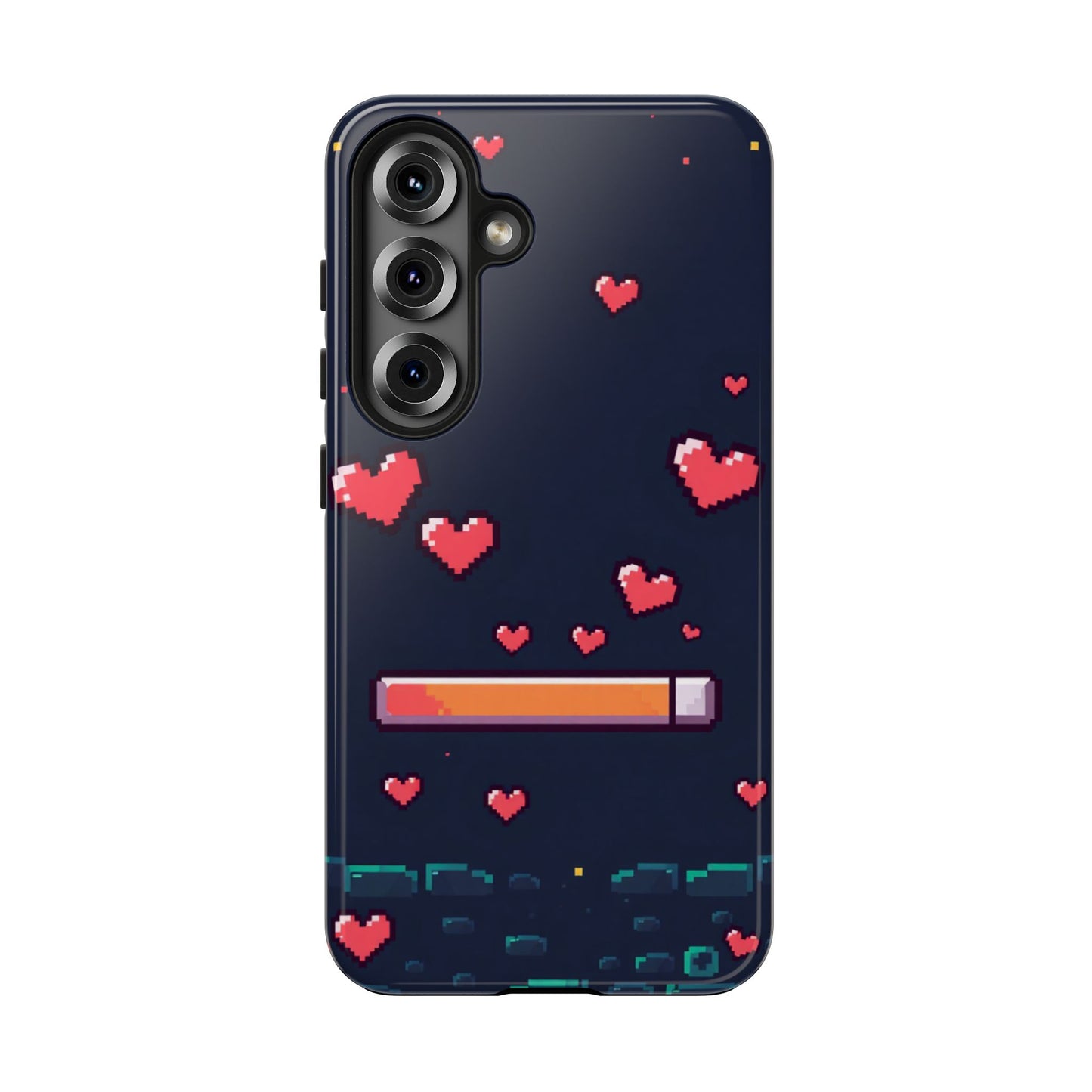Pixel Heart Tough Phone Case - Retro Gamer Style for Valentine's Day
