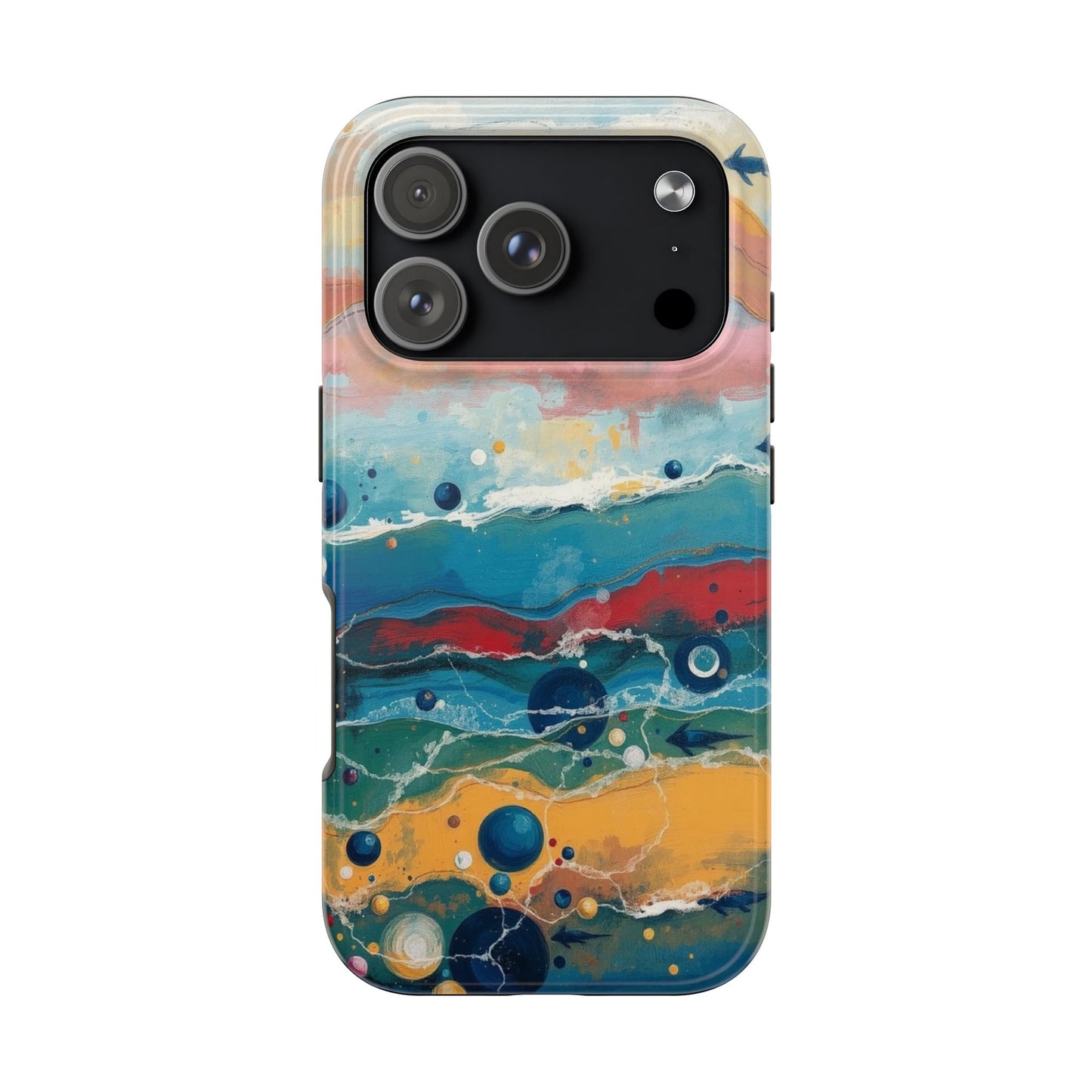 Artistic Tough Phone Case - Vibrant Waves Design for Unique Style