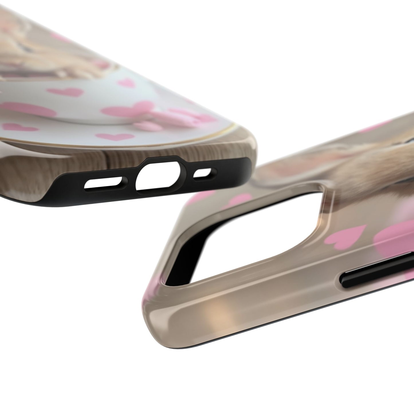 Adorable Bunny Phone Case with Heart Design - Cute Gift for Animal Lovers