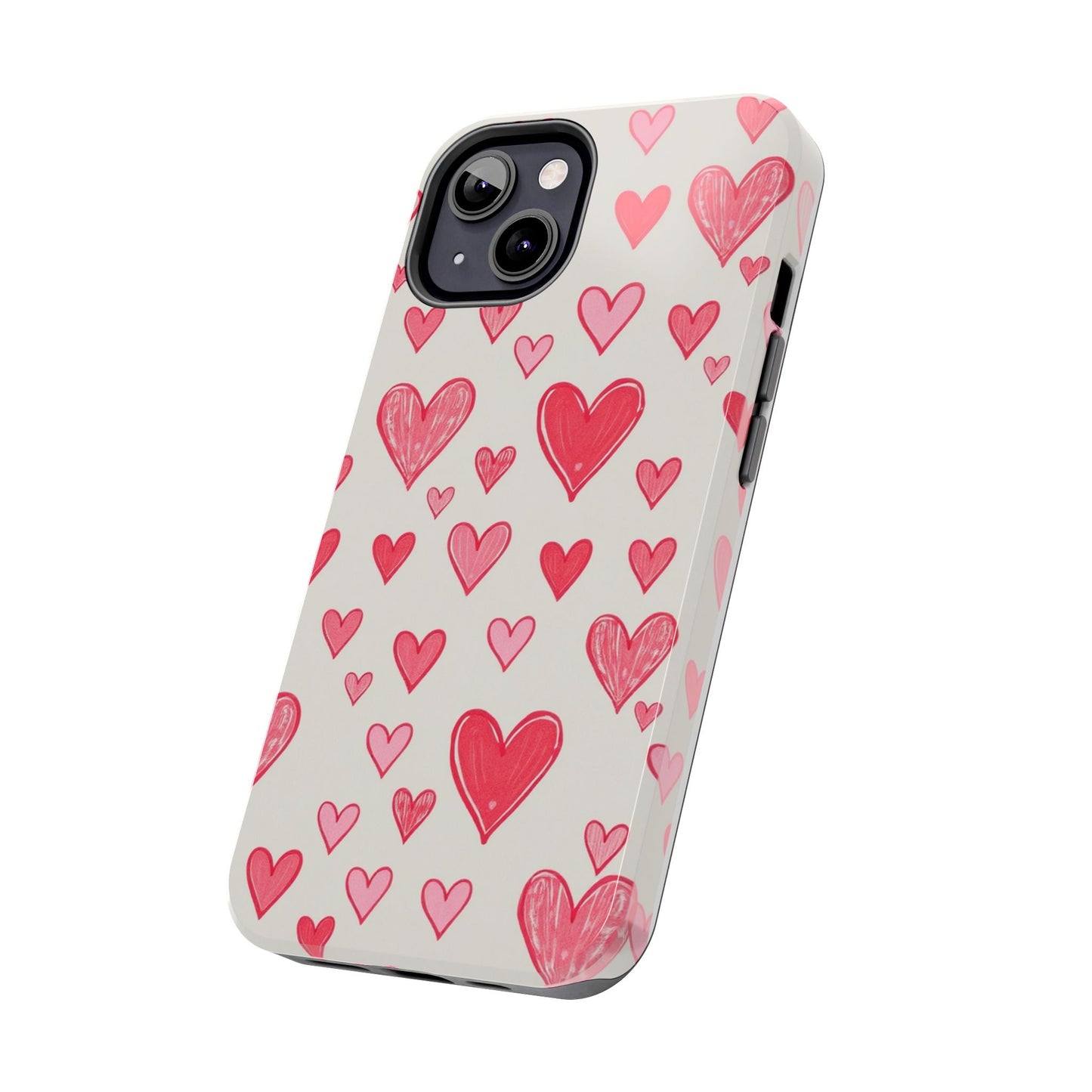 Heart Pattern Tough Phone Case - Cute and Stylish Protection