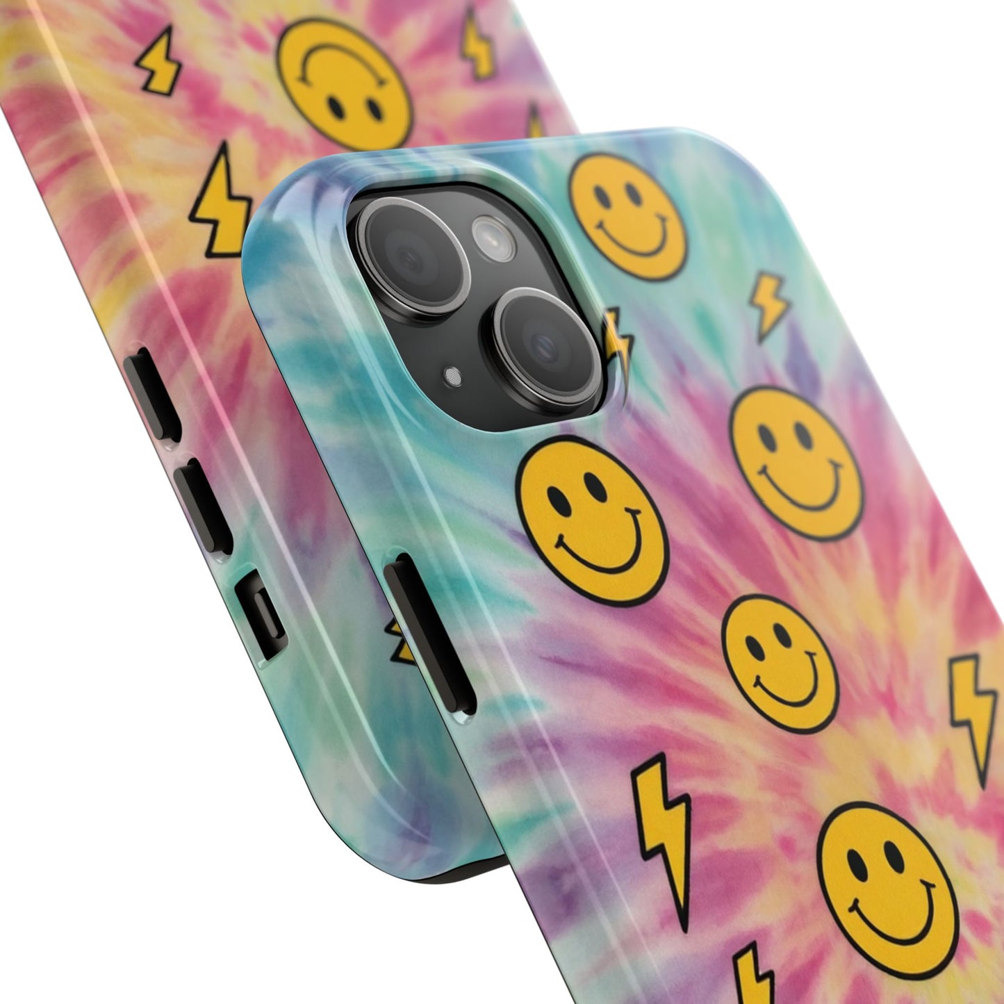 Colorful Smiley Lightning Tough Phone Case - Fun & Durable