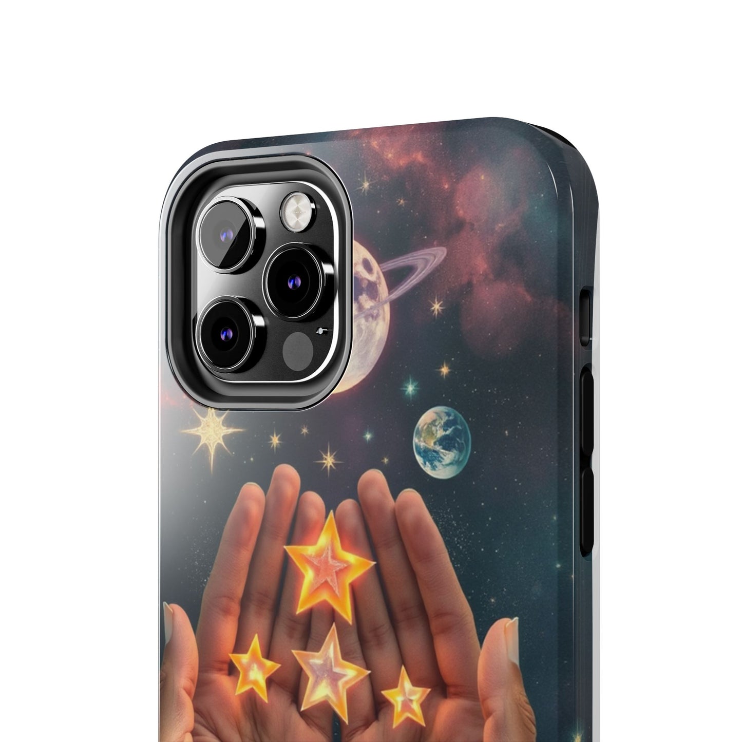 Galaxy Hands Tough Phone Case - Celestial Design for Star Lovers