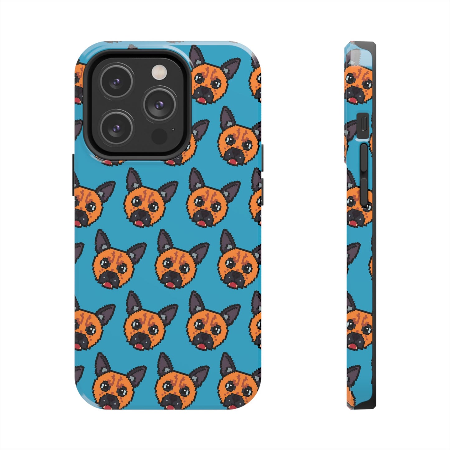 Cute Orange Dog Pixel Art Pattern Tough Phone Case - Fun & Durable Protection - for iPhone