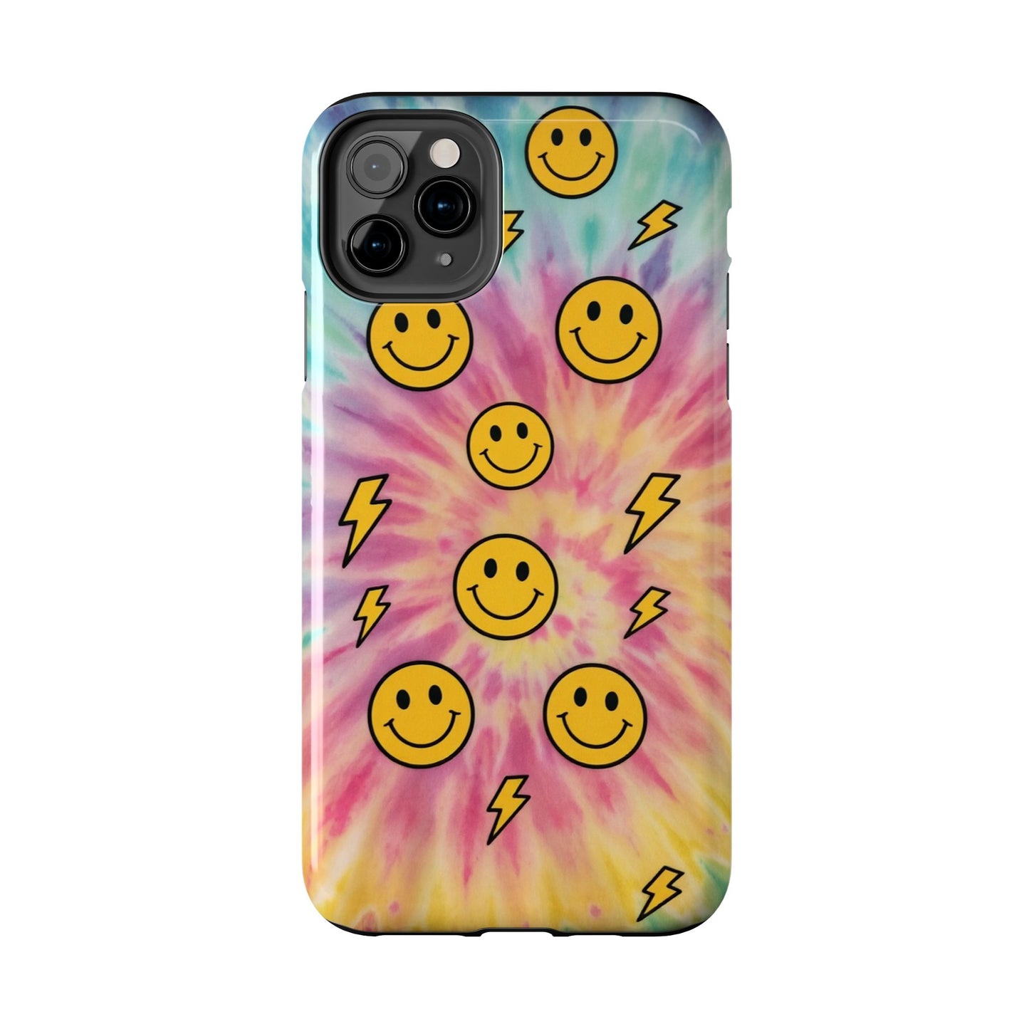 Colorful Smiley Lightning Tough Phone Case - Fun & Durable