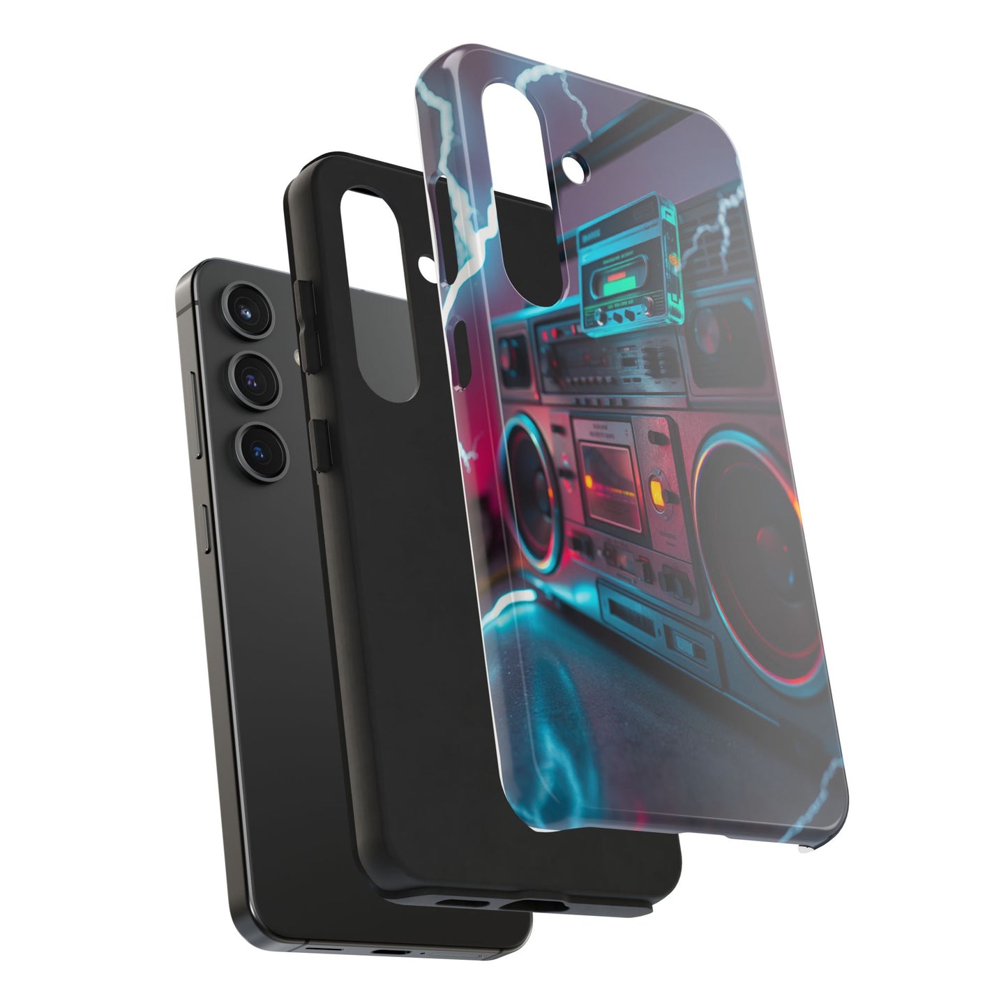 Retro Boombox Tough Phone Case – Vibrant Protection for Music Lovers