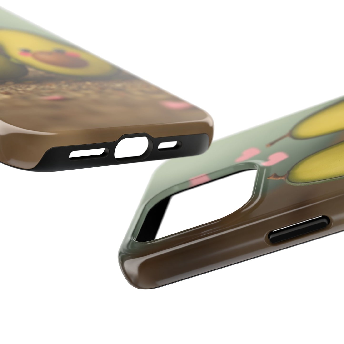 Cute Avocado Phone Case, Funny Tough Case, Quirky Phone Accessory, Gifts for Foodies, Valentine's Day Present