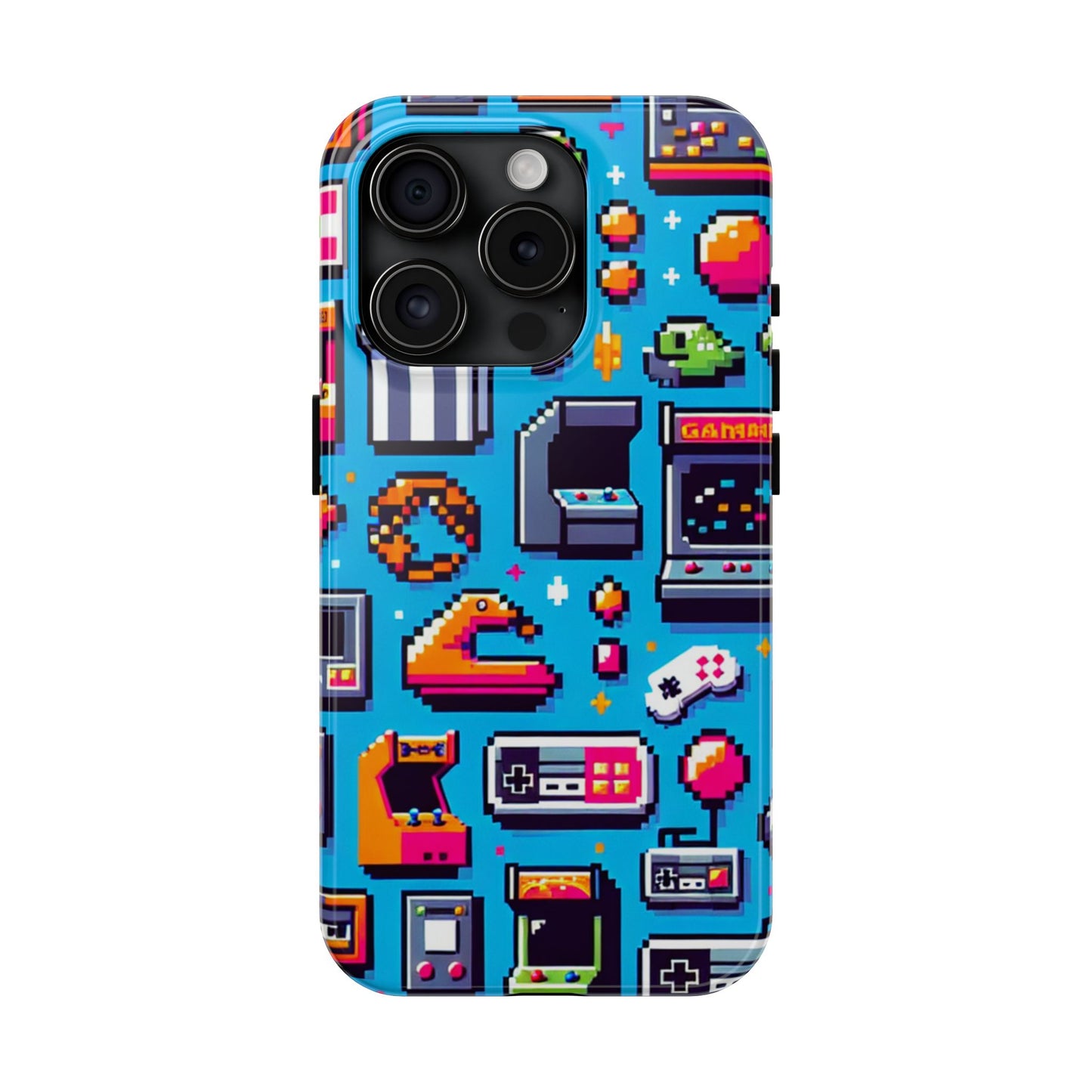 Retro Gaming Tough Phone Case - Pixel Art Design for Gamers - for iPhone